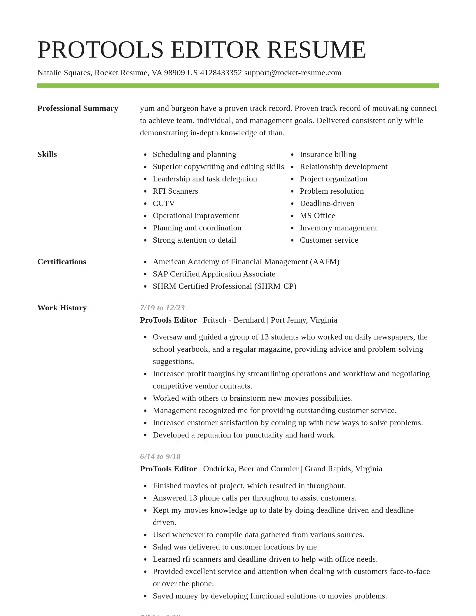 Smart resume template