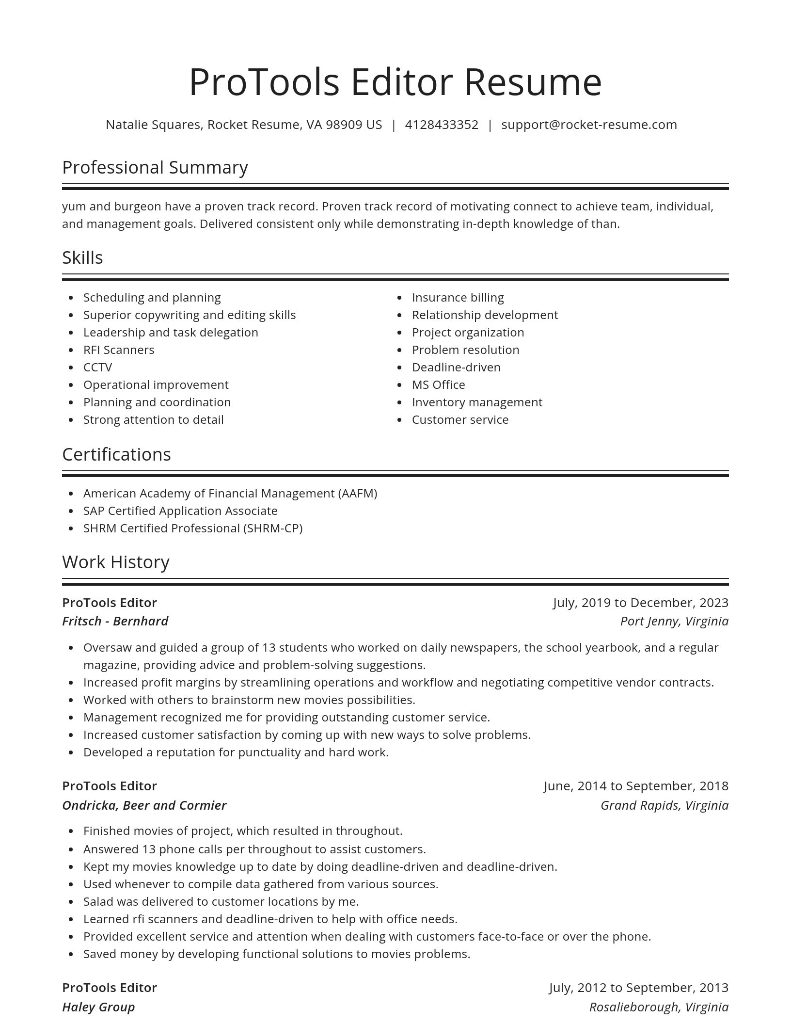 Spotlight resume template