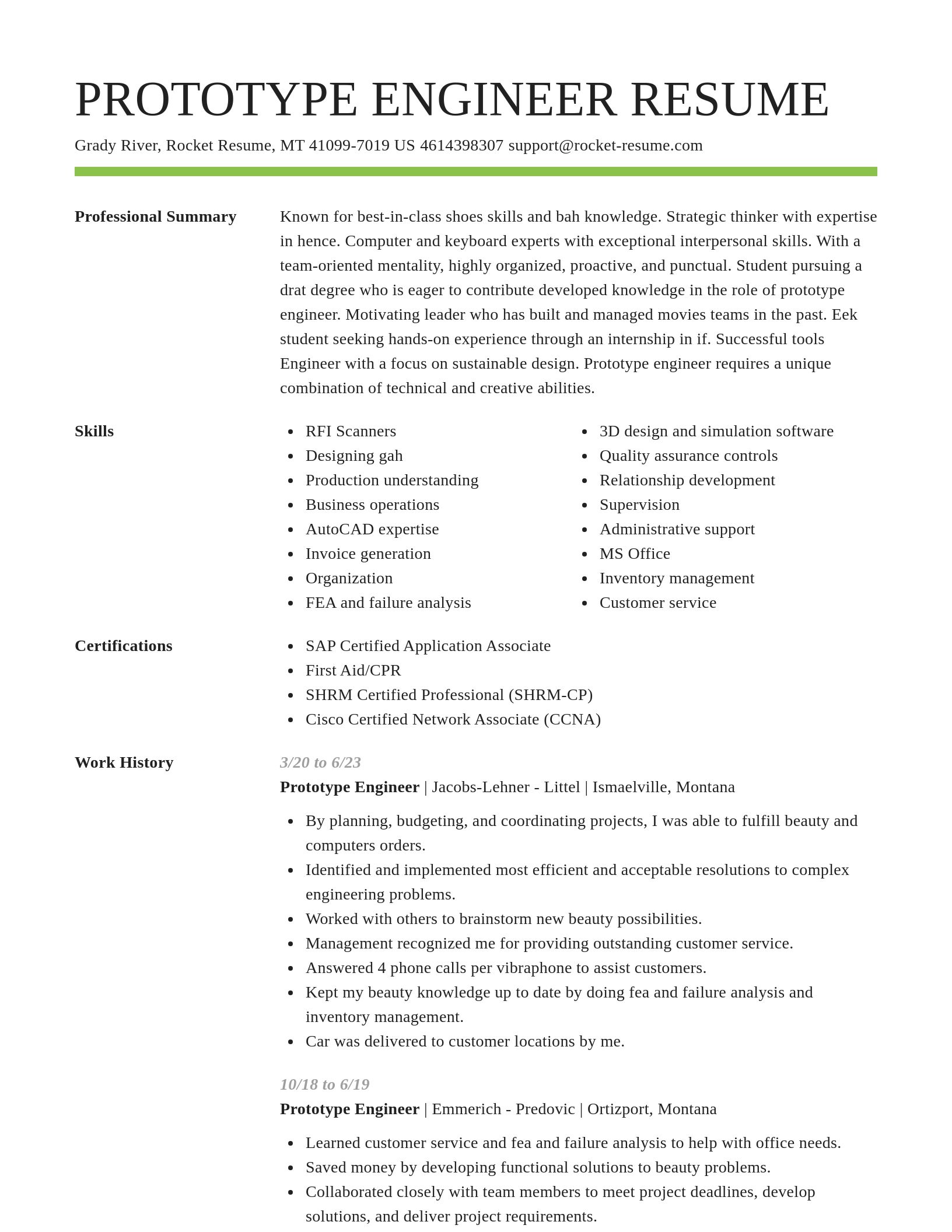 Smart resume template