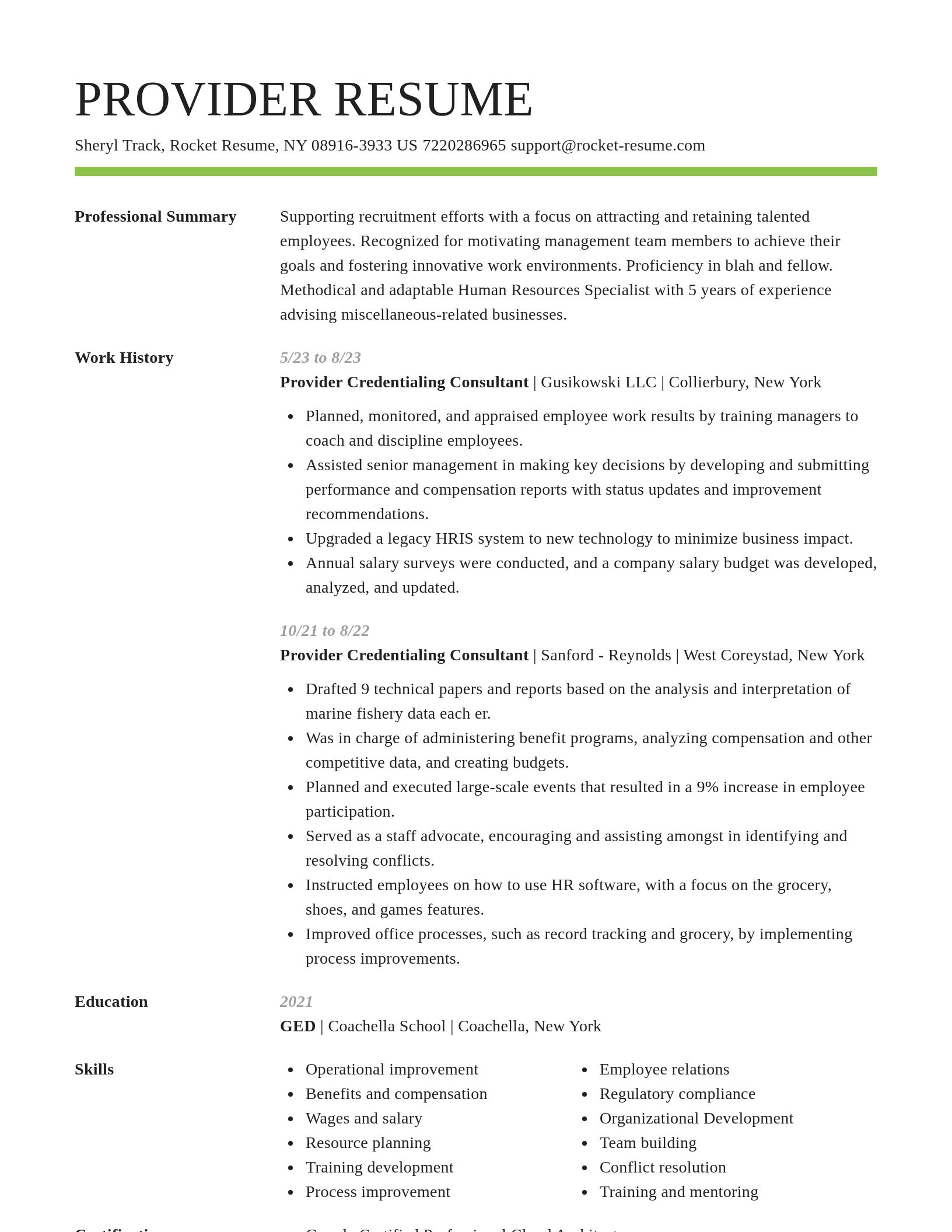Smart resume template