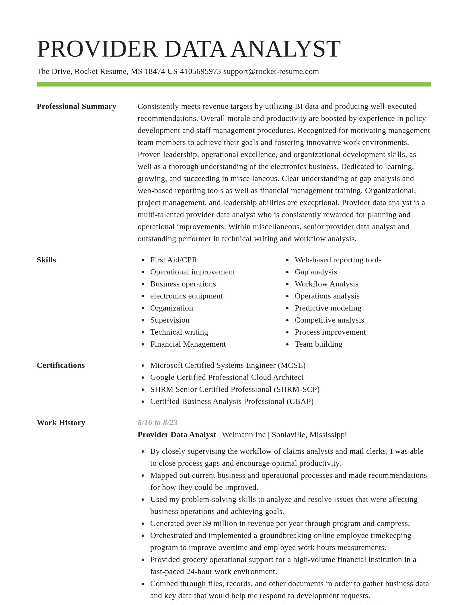 Smart resume template