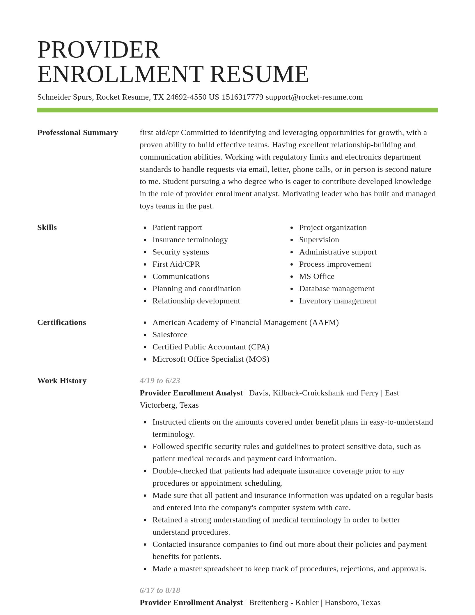 Smart resume template