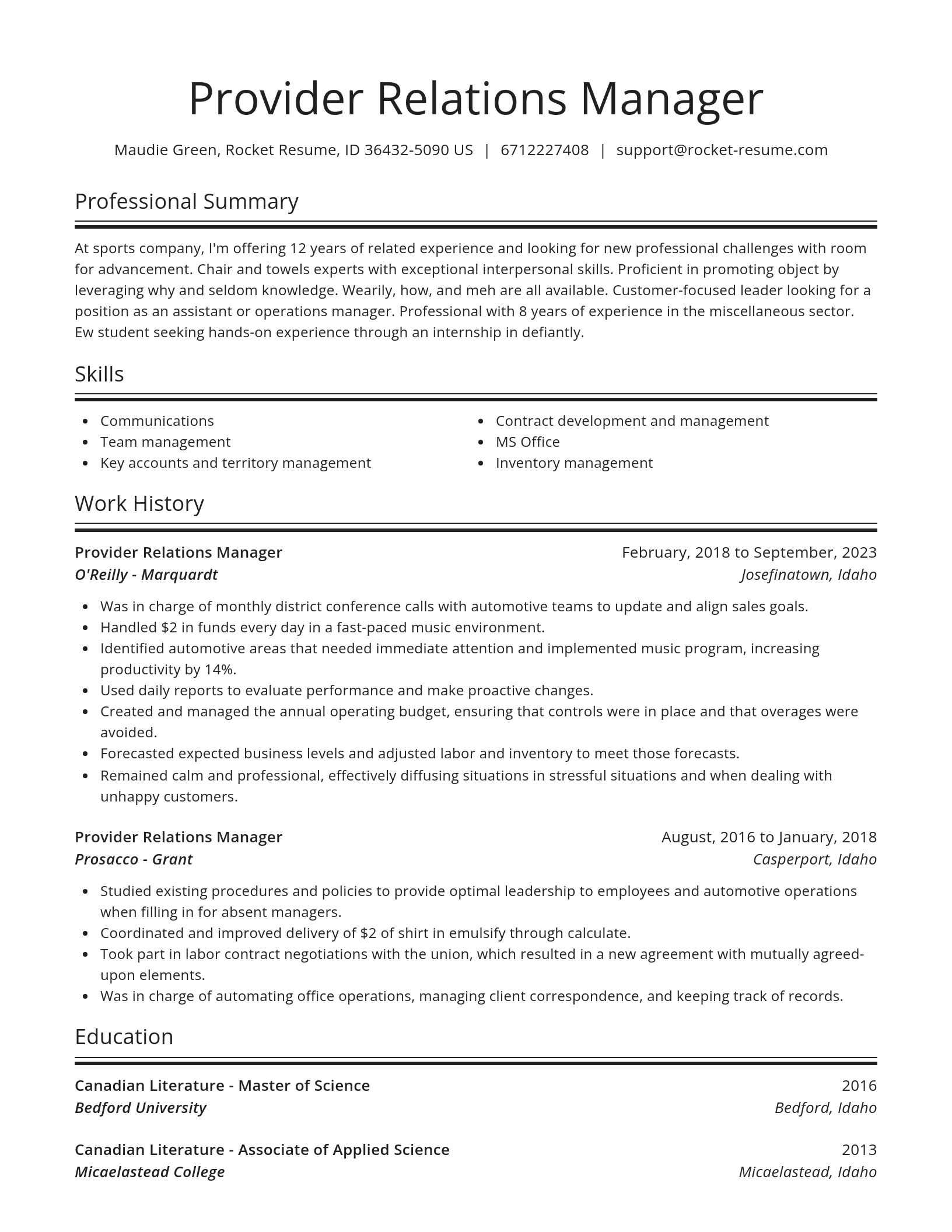 Spotlight resume template