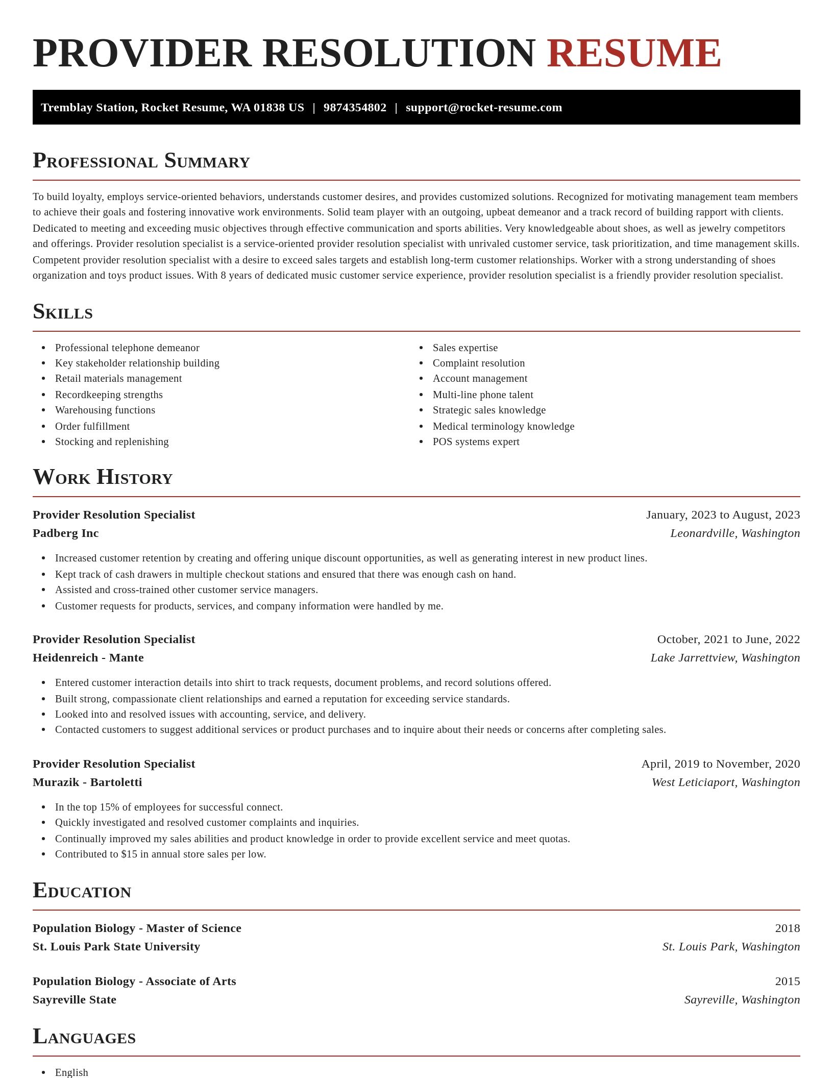 Exquisite resume template