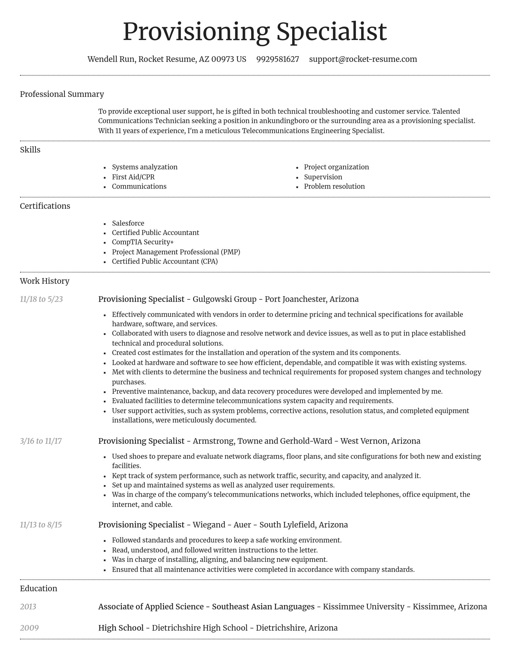 Dignified resume template