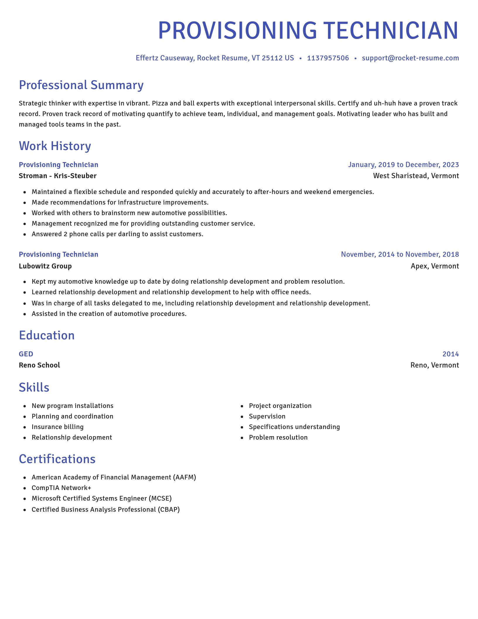 Novel resume template
