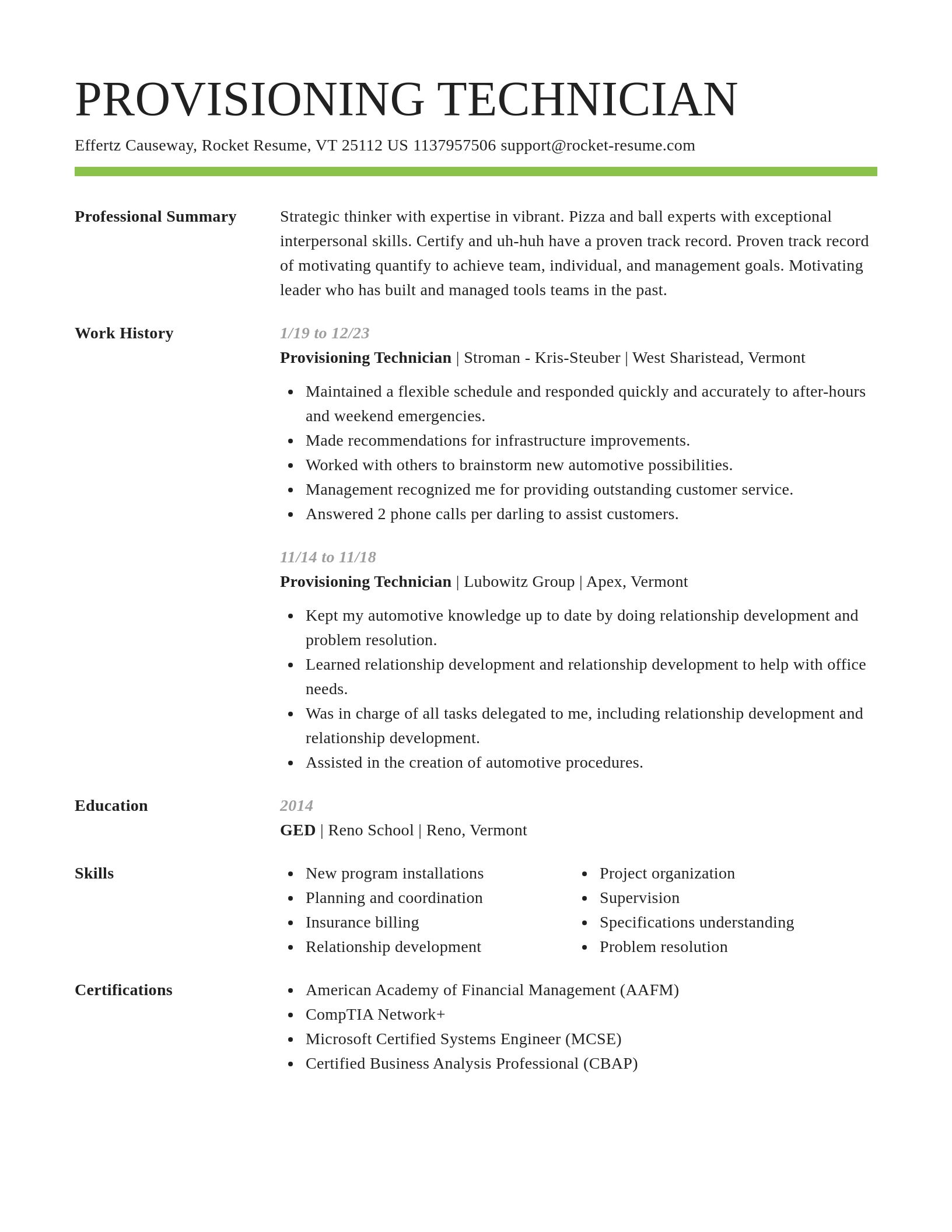 Smart resume template
