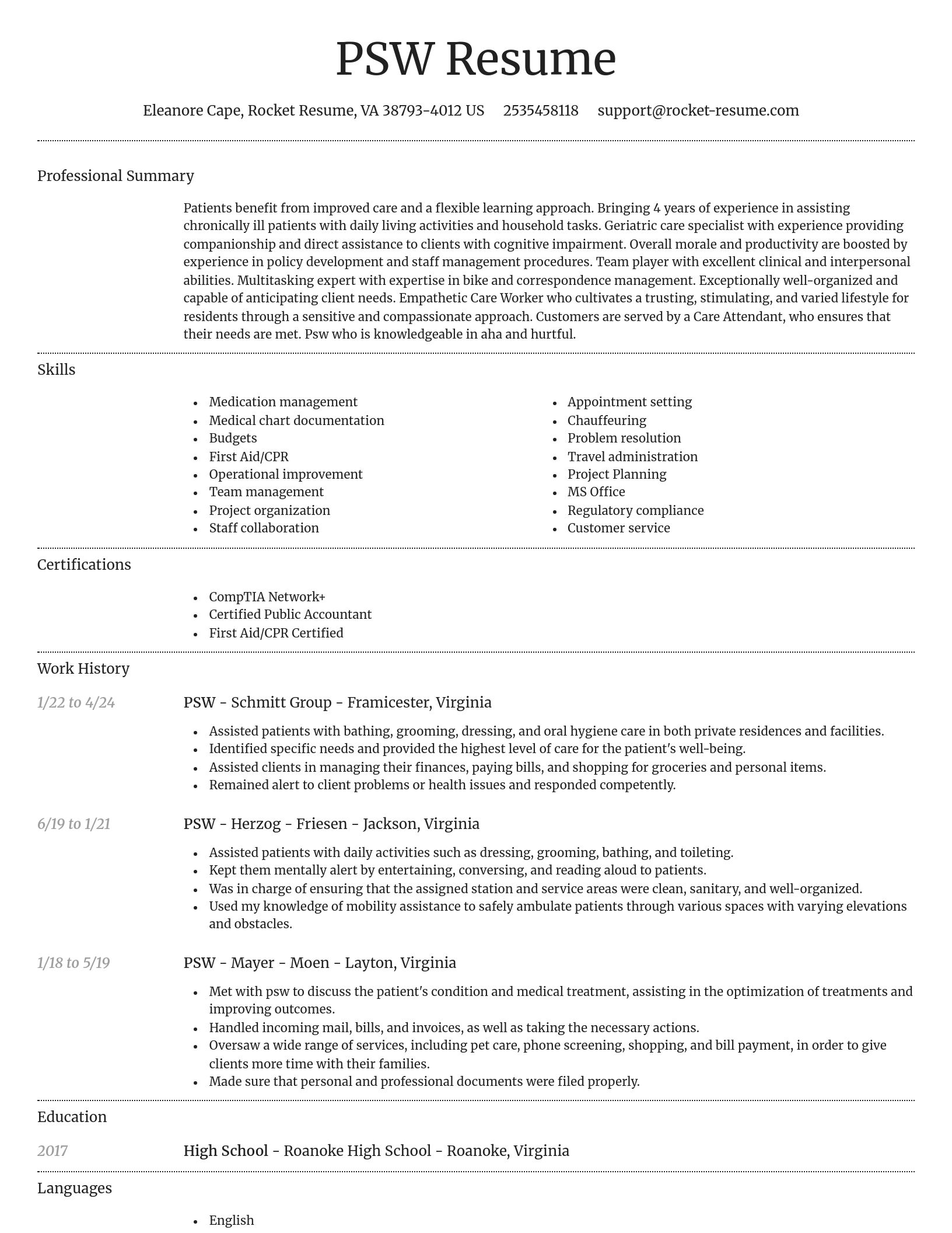 Dignified resume template