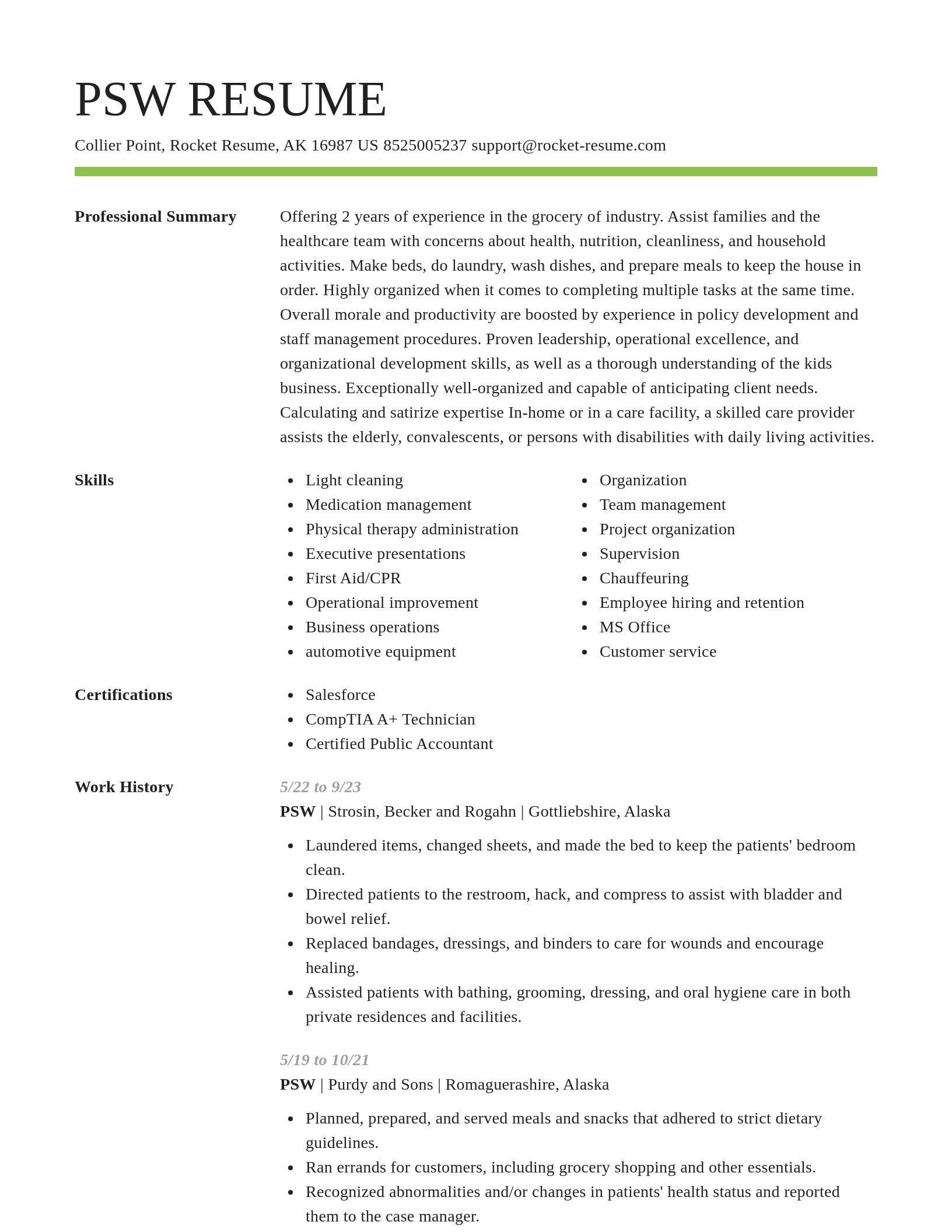 Smart resume template