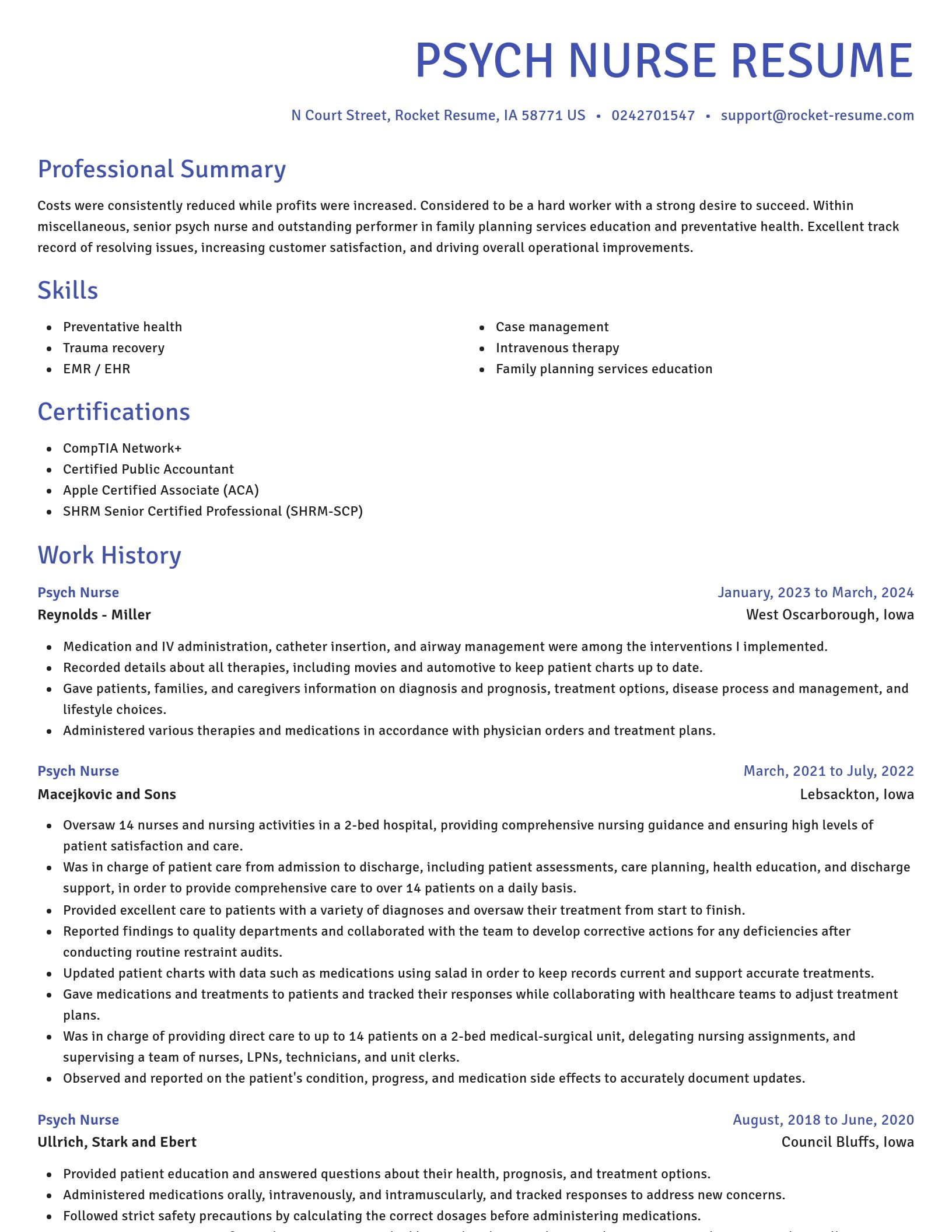 Novel resume template