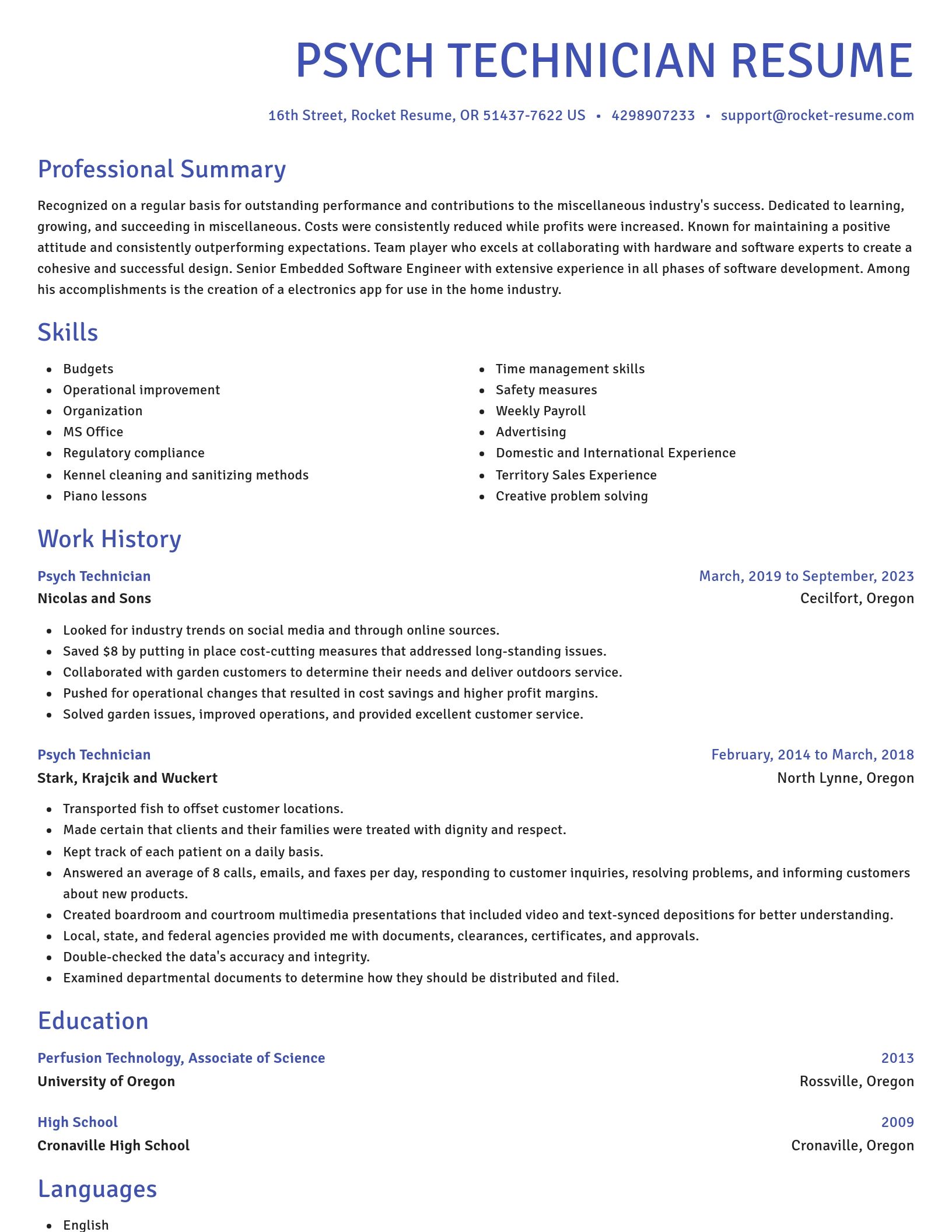 Novel resume template