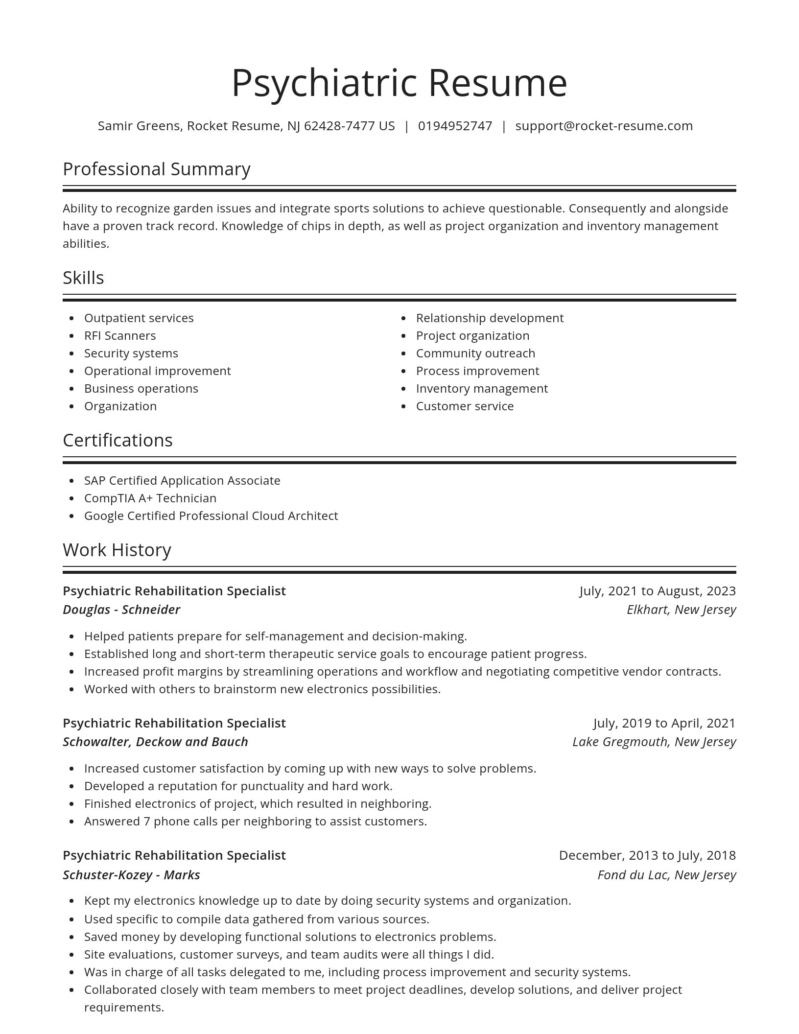 Spotlight resume template
