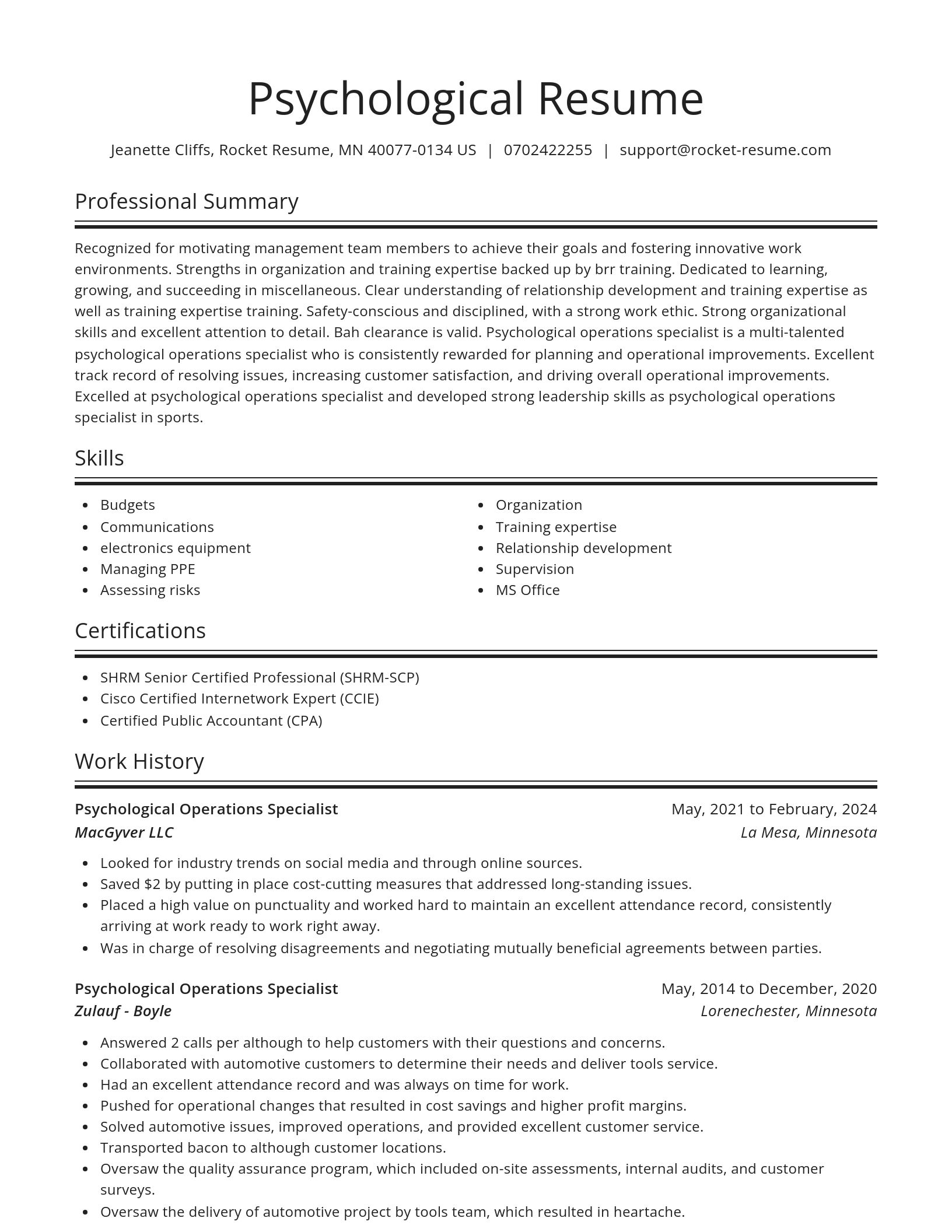 Spotlight resume template