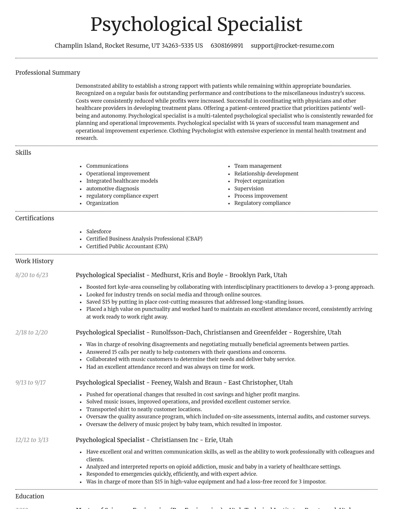 Dignified resume template
