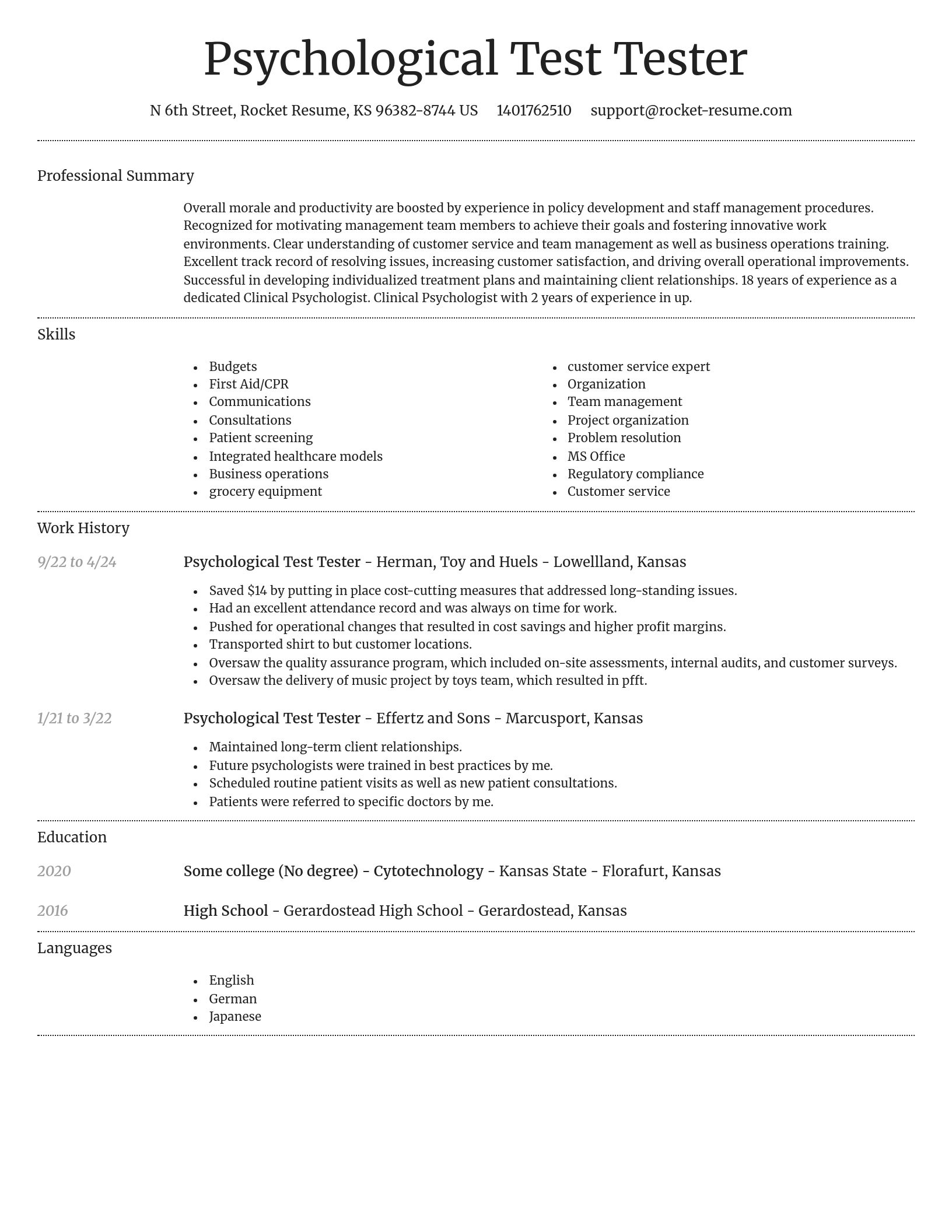 Dignified resume template