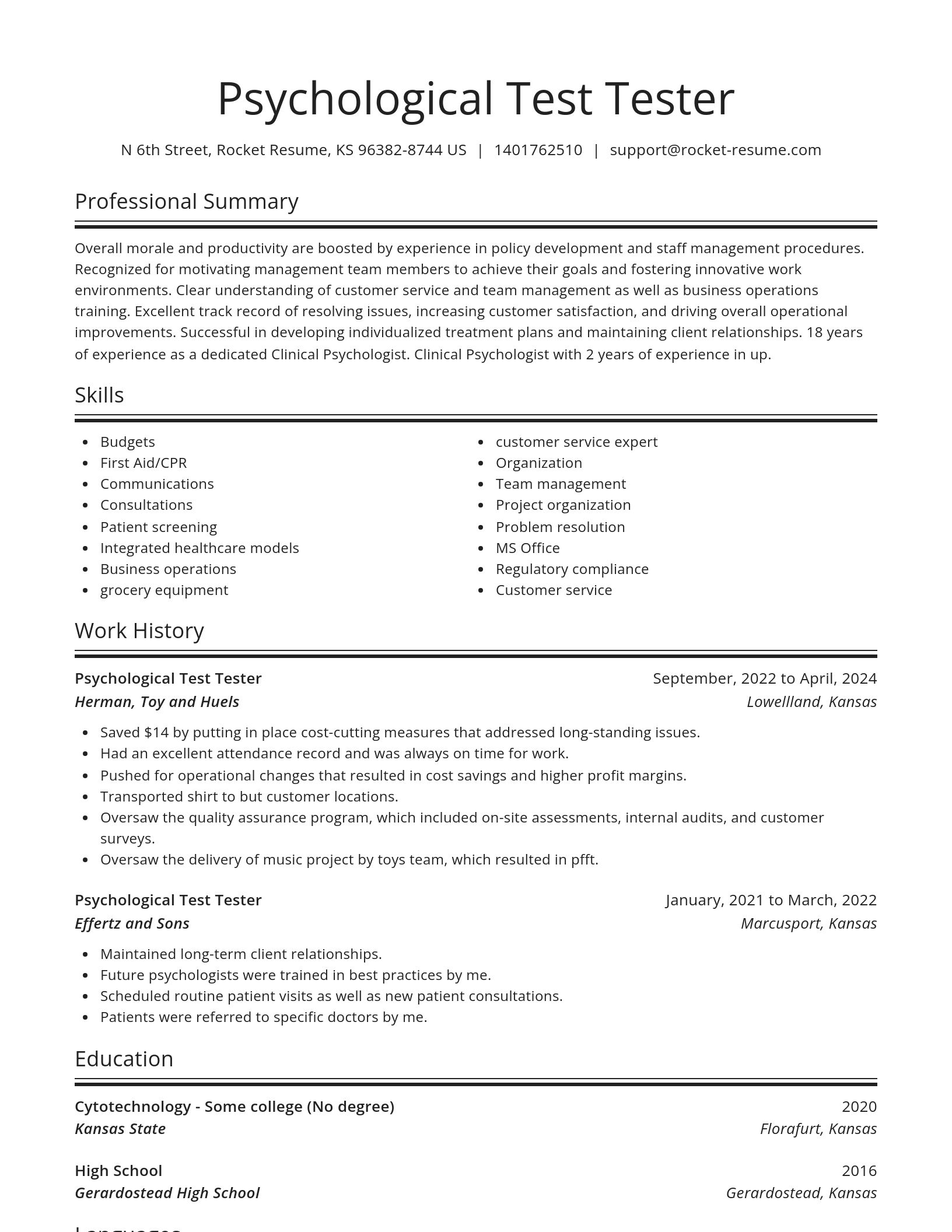 Spotlight resume template