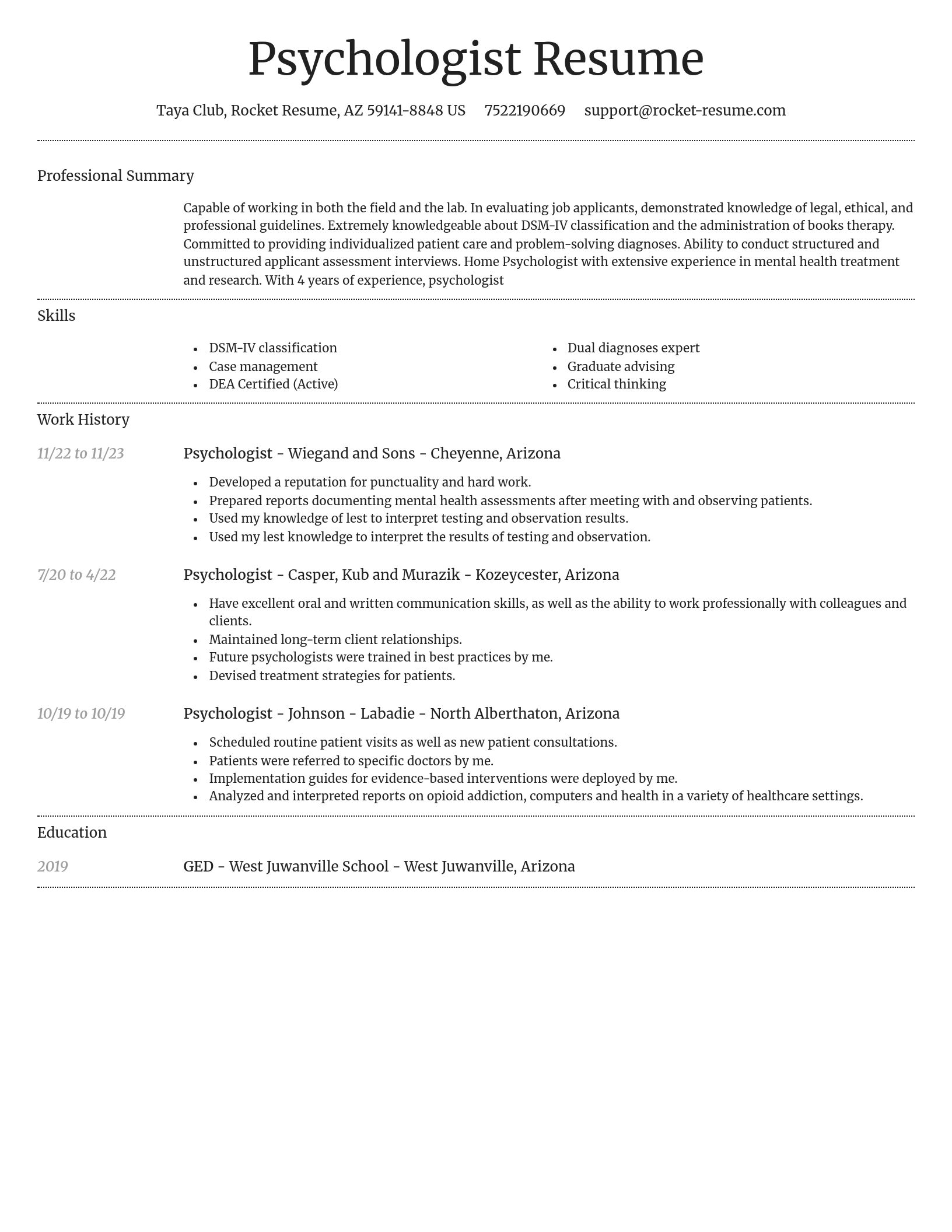 Dignified resume template