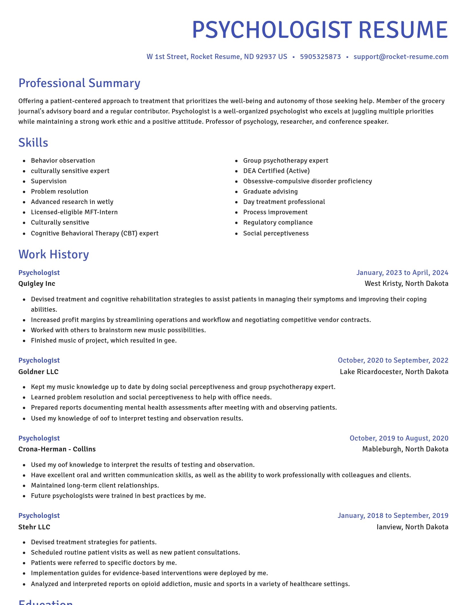 Novel resume template