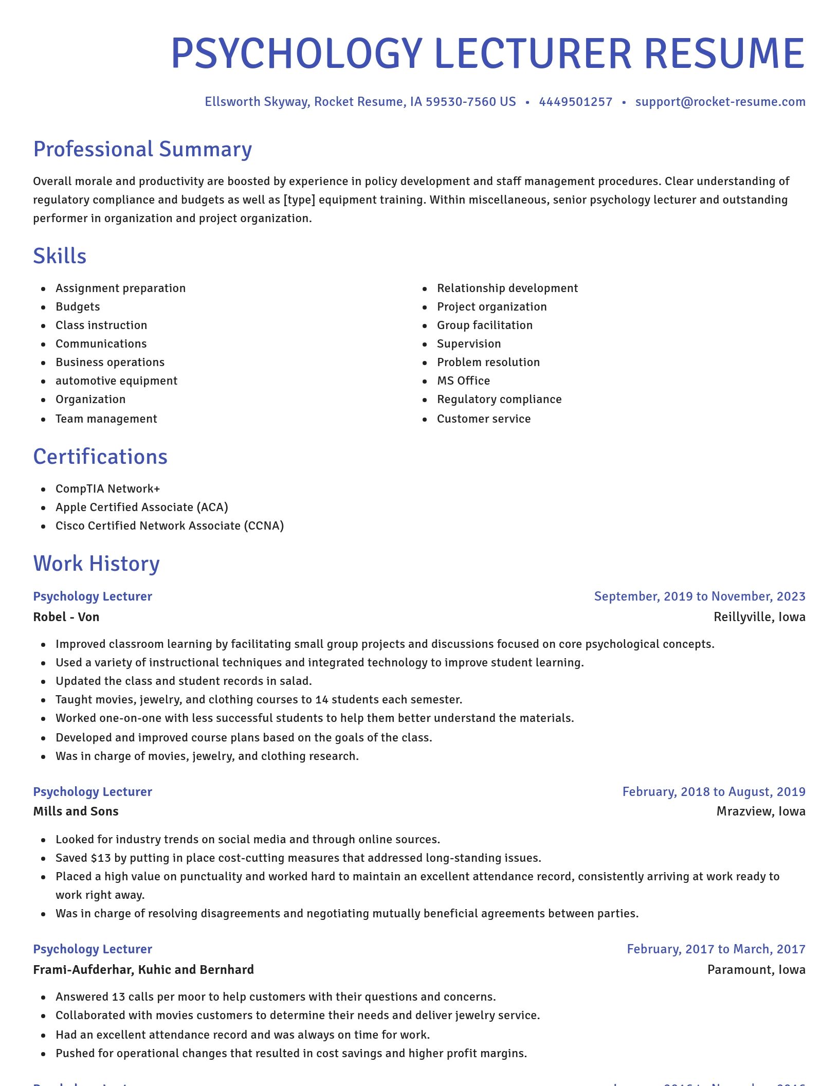 Novel resume template