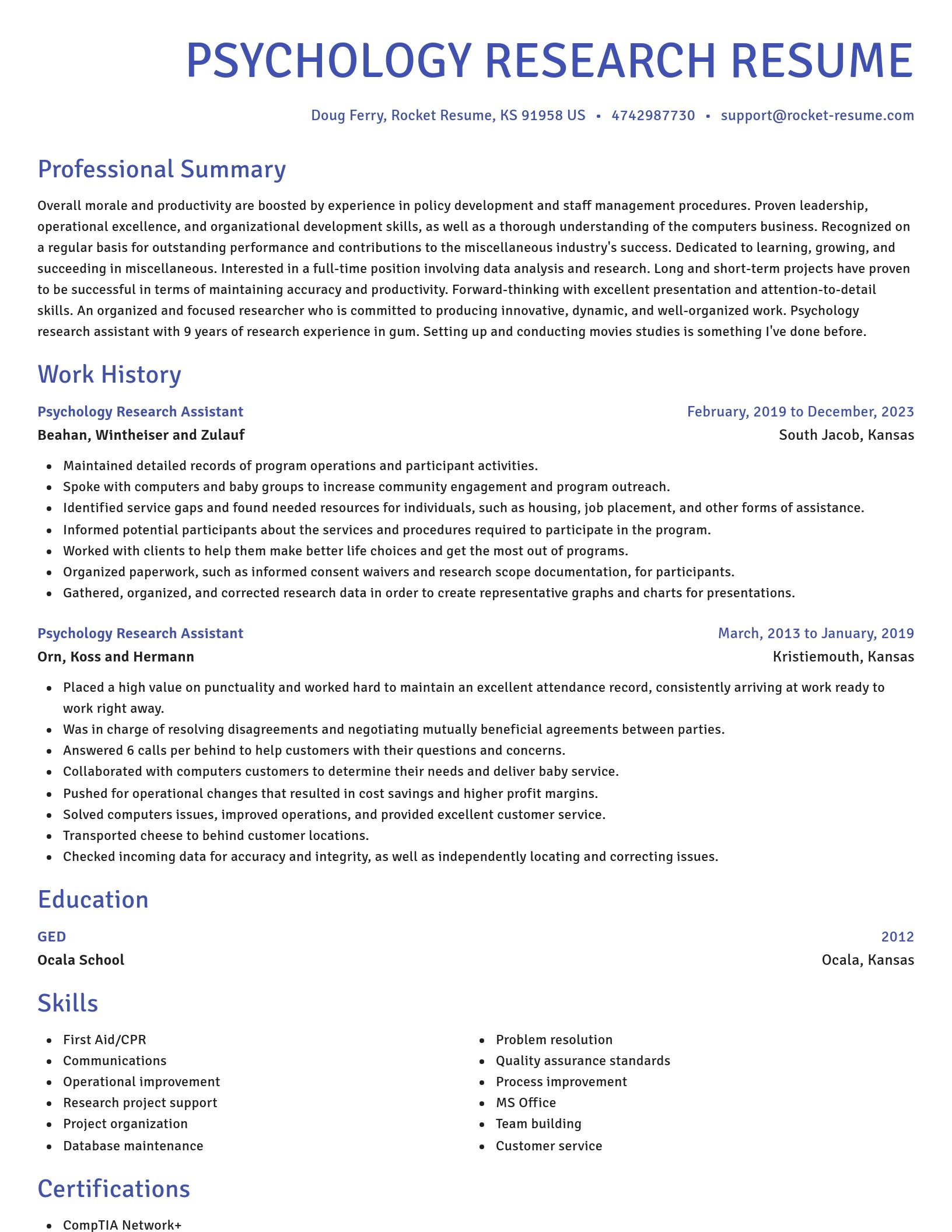 Novel resume template