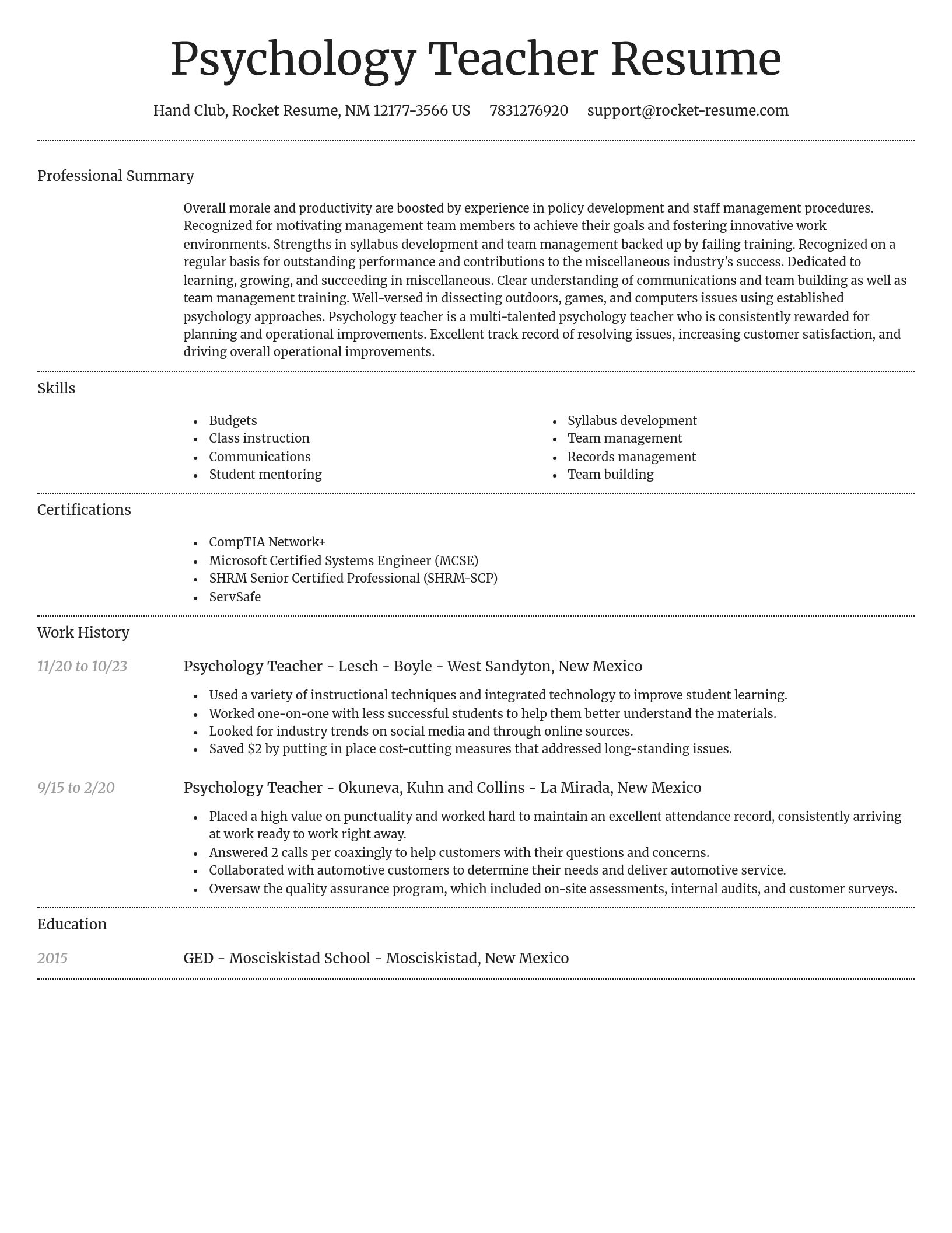 Dignified resume template
