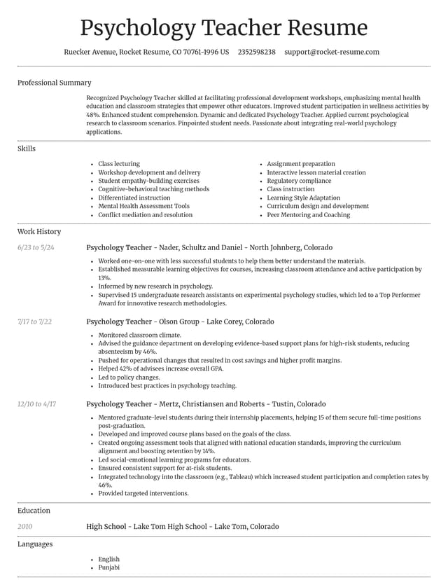 Dignified resume template