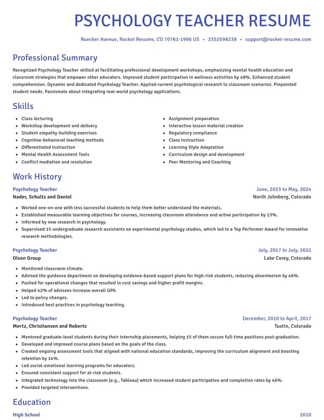 Novel resume template