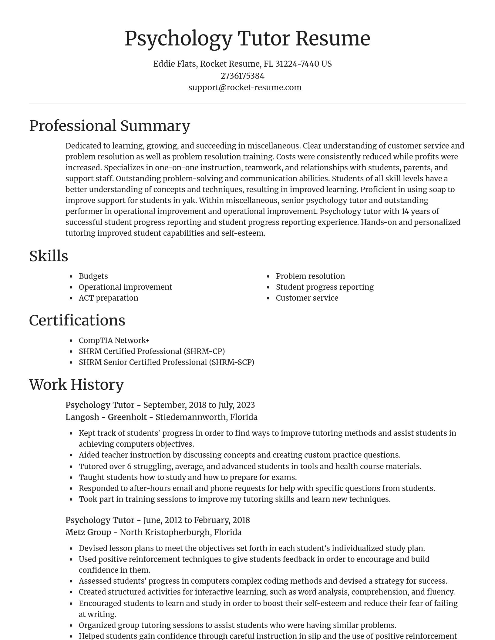 Focal Point resume template