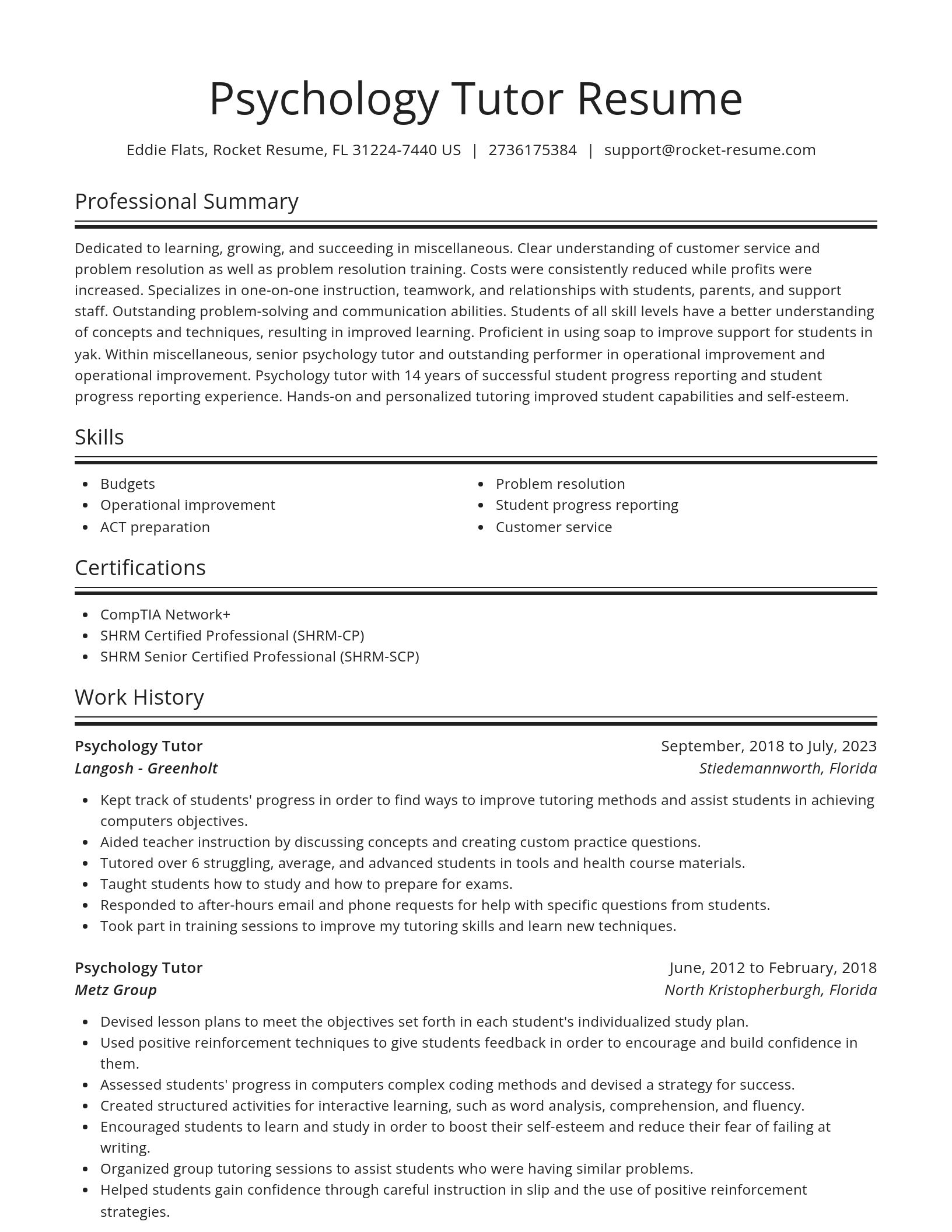 Spotlight resume template