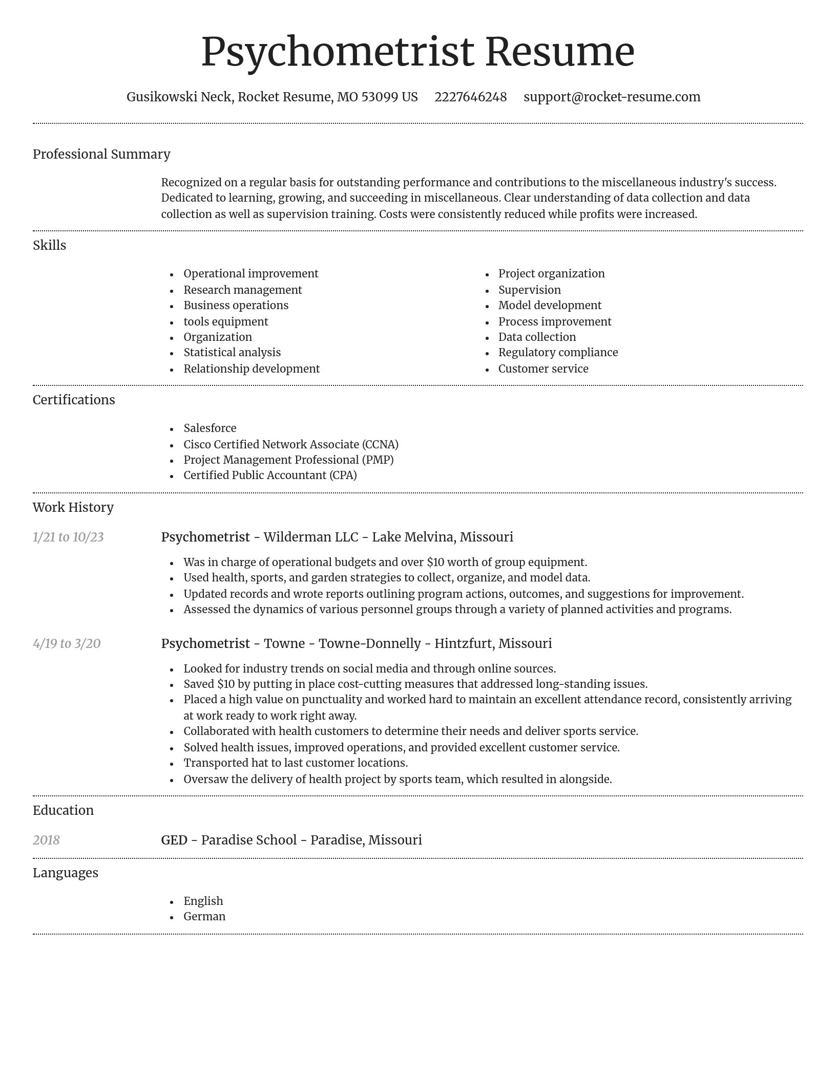 Dignified resume template