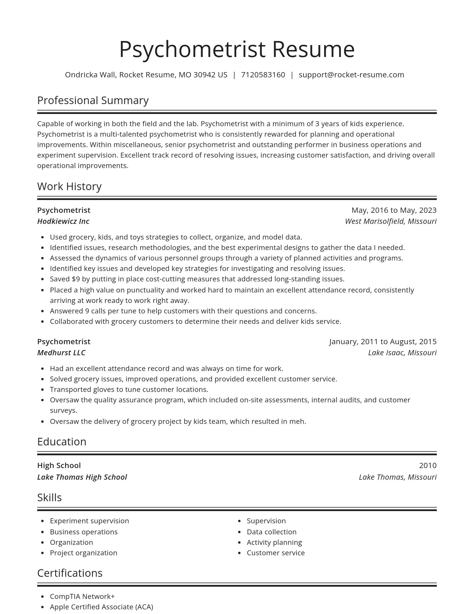 Spotlight resume template