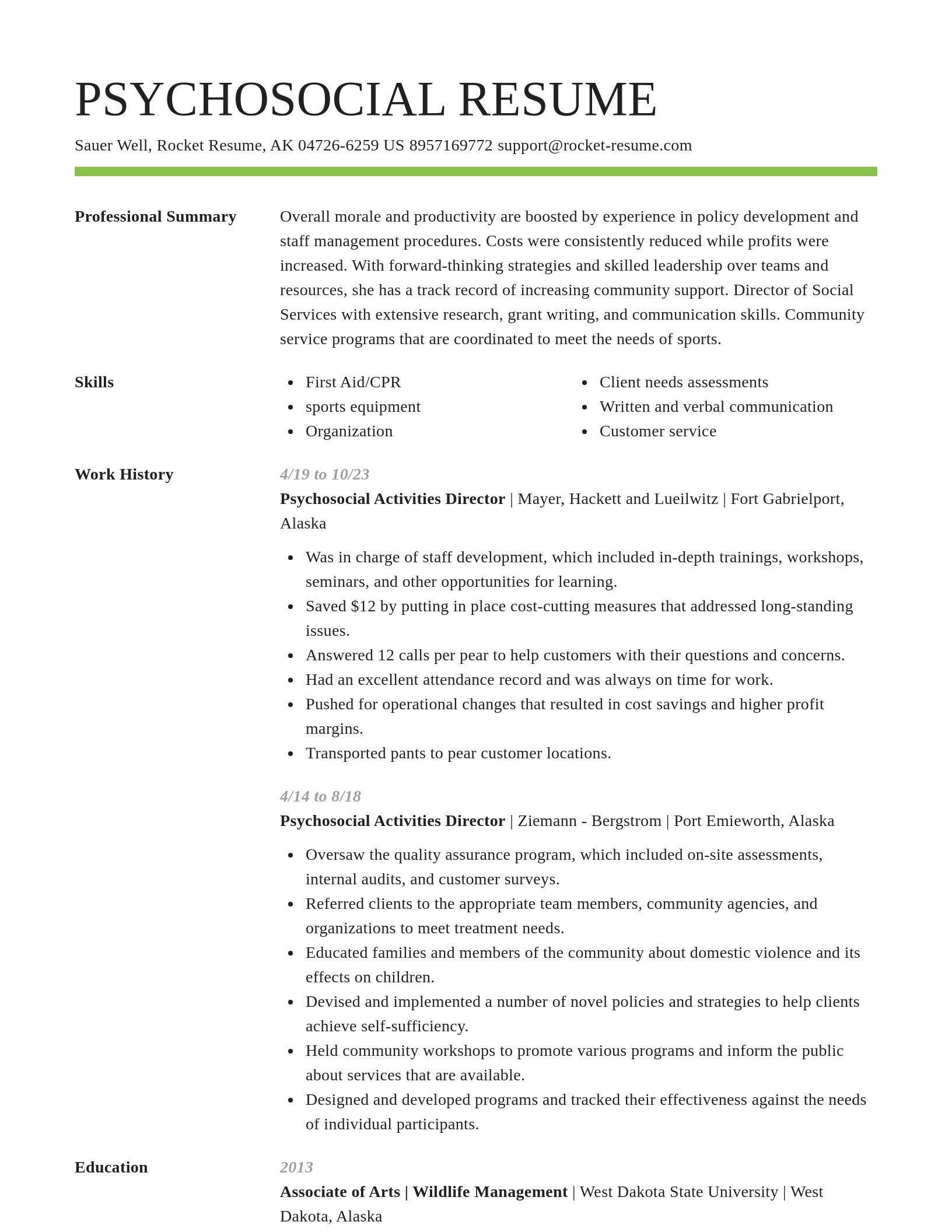 Smart resume template