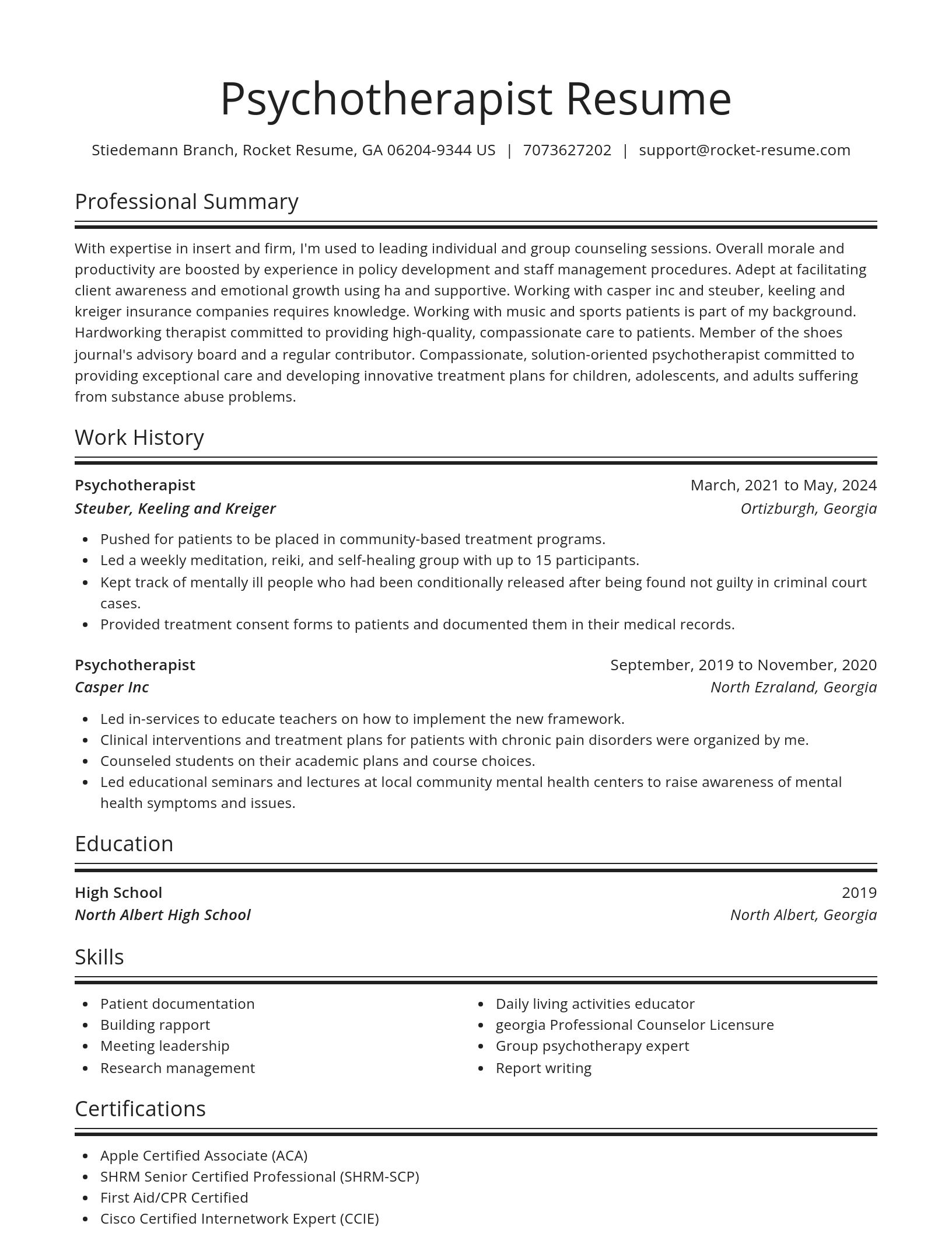 Spotlight resume template