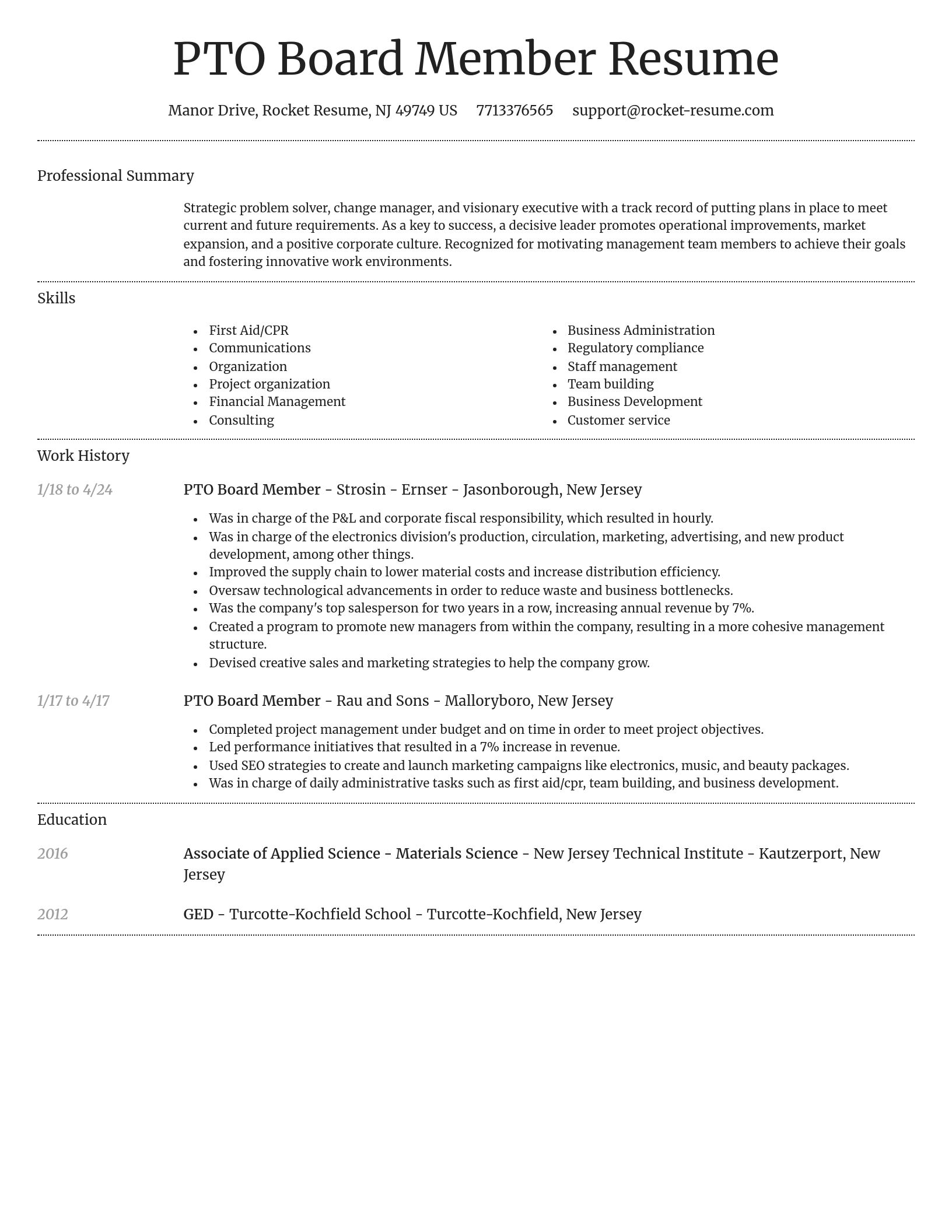 Dignified resume template