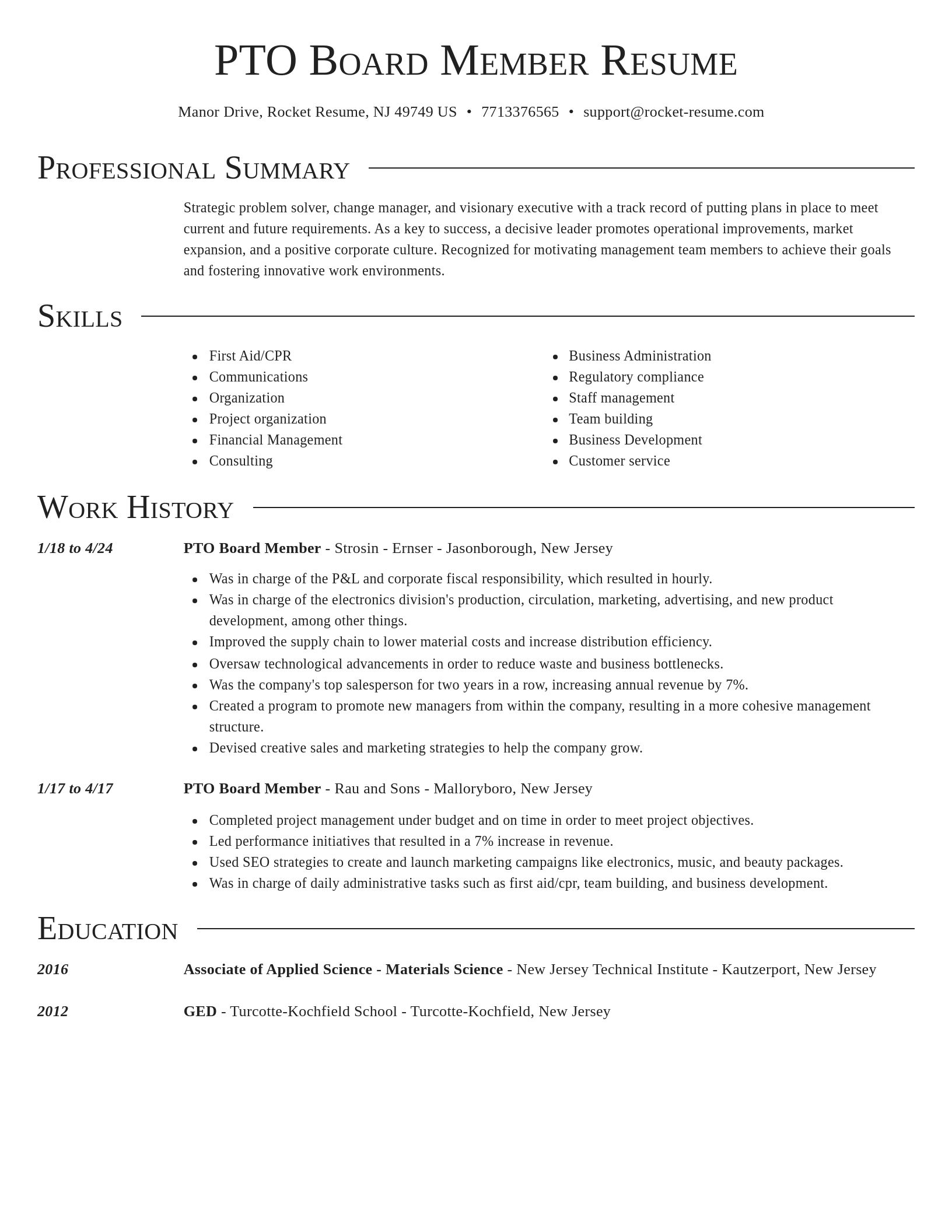 Director resume template