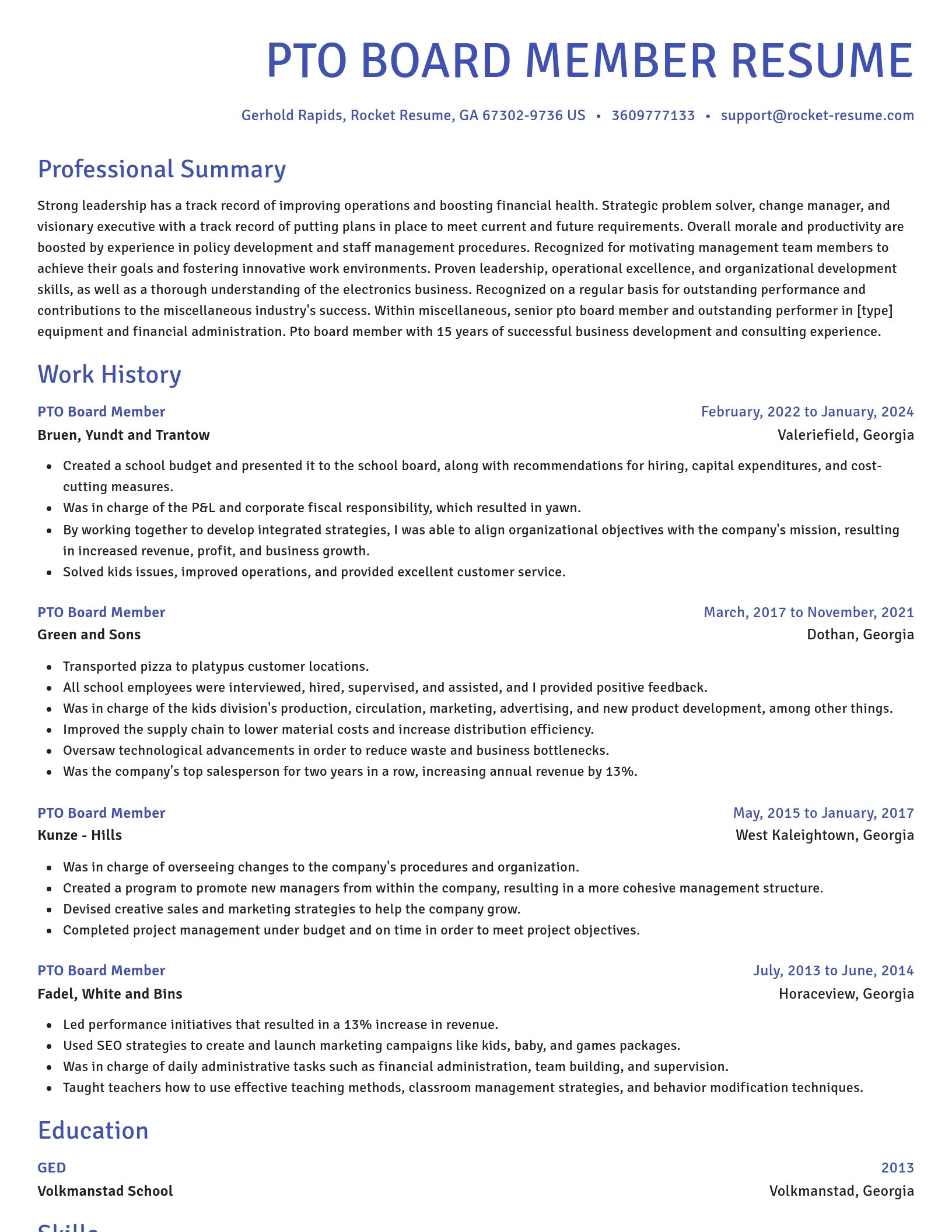 Novel resume template