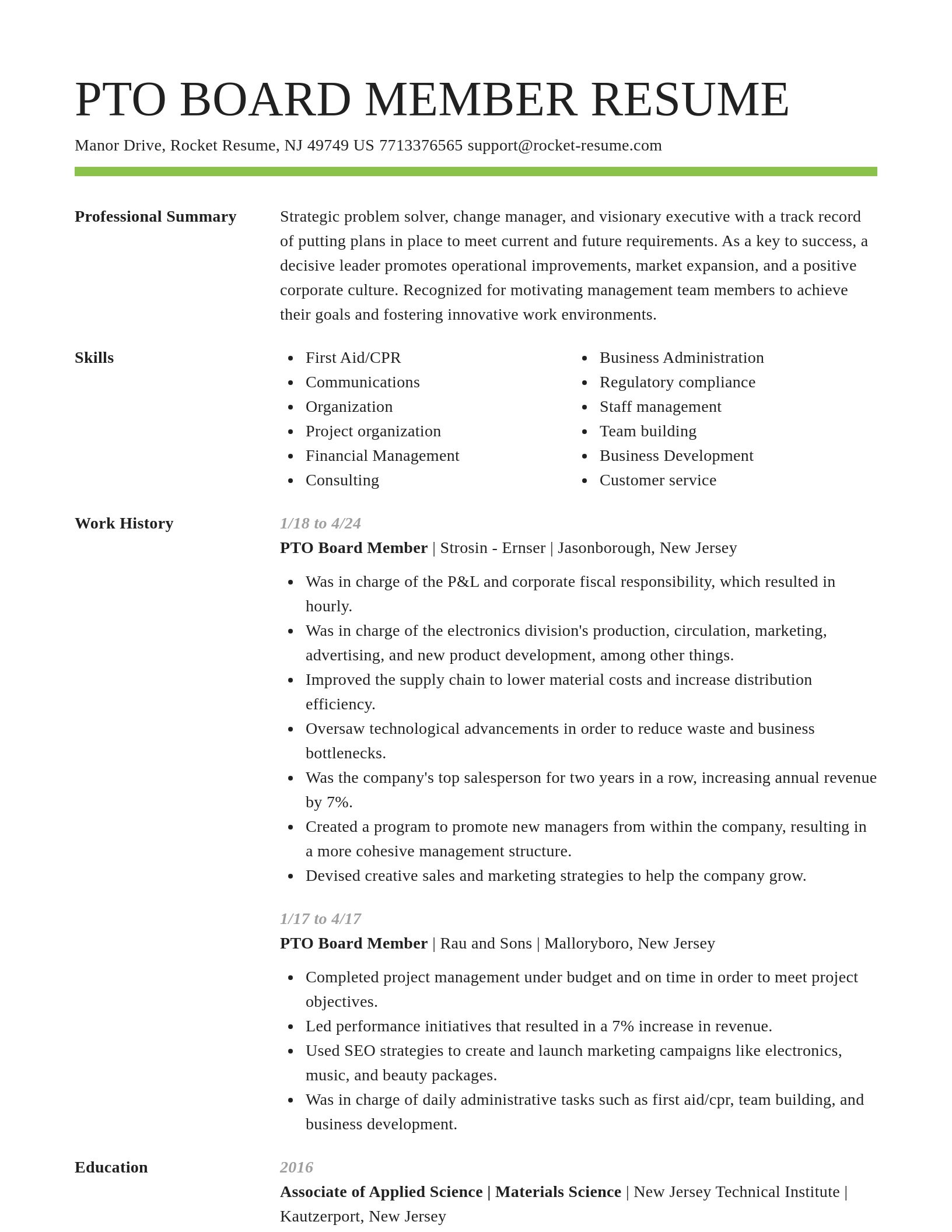 Smart resume template