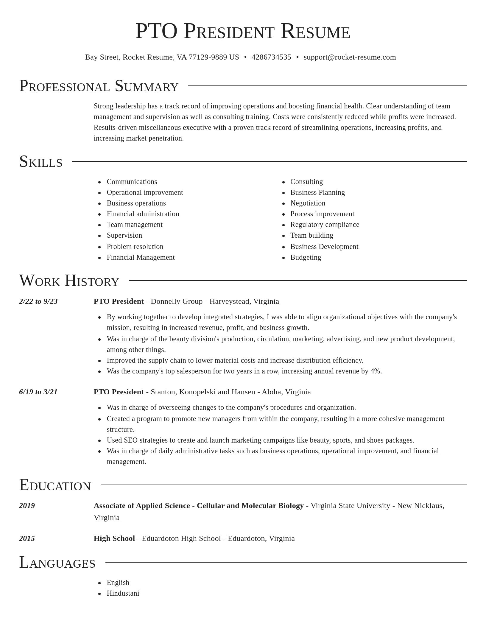 Director resume template