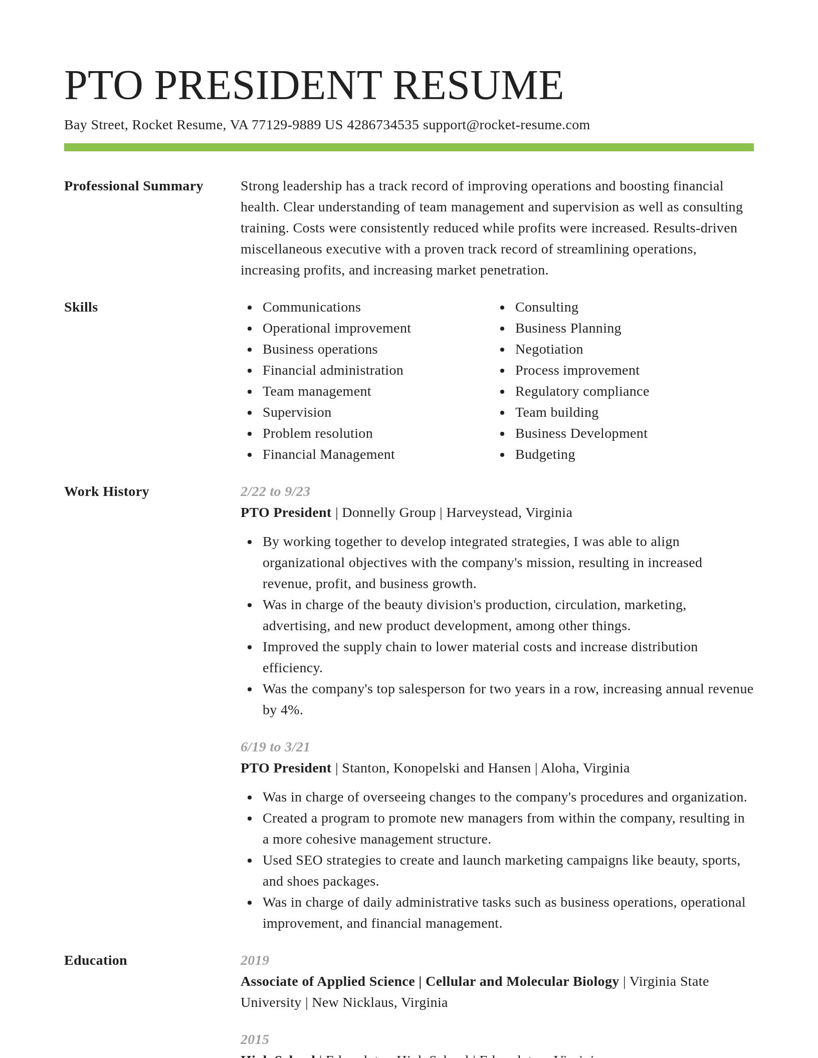 Smart resume template
