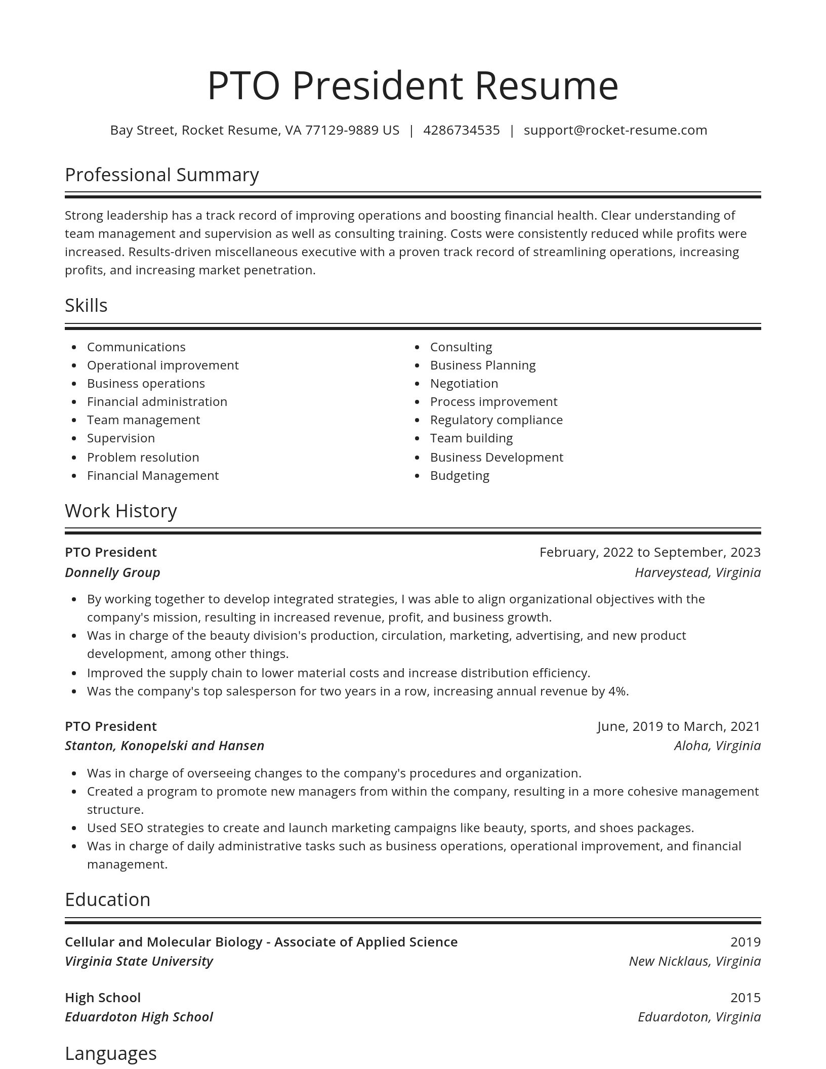 Spotlight resume template