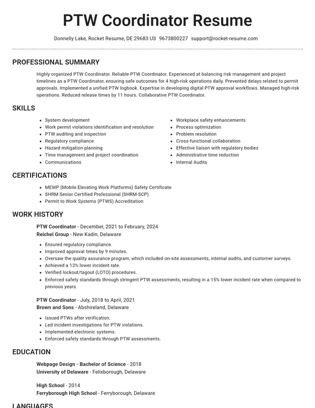 Brilliant resume template