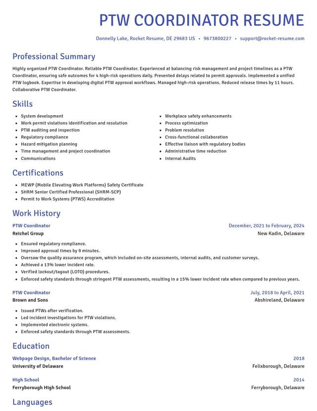 Novel resume template