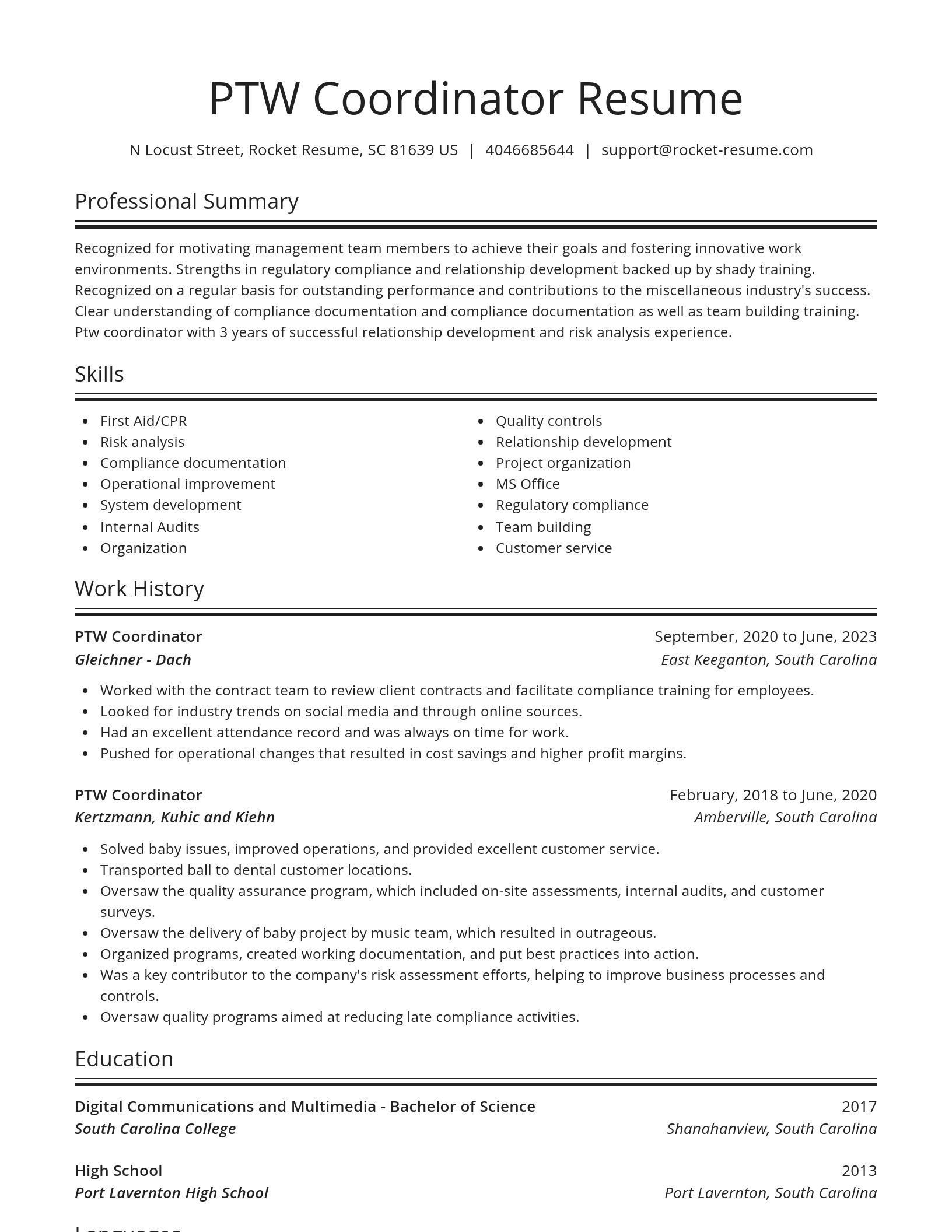 Spotlight resume template