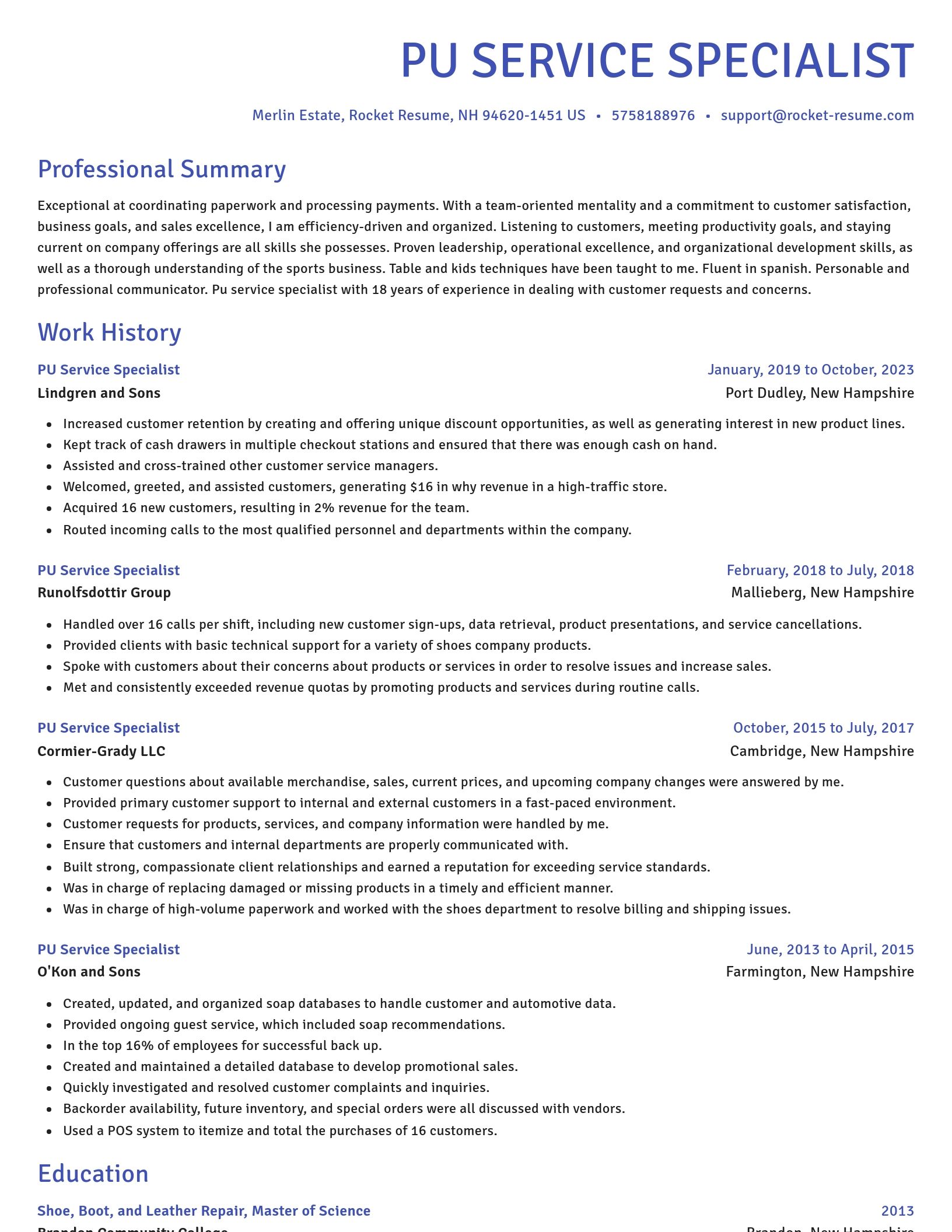 Novel resume template