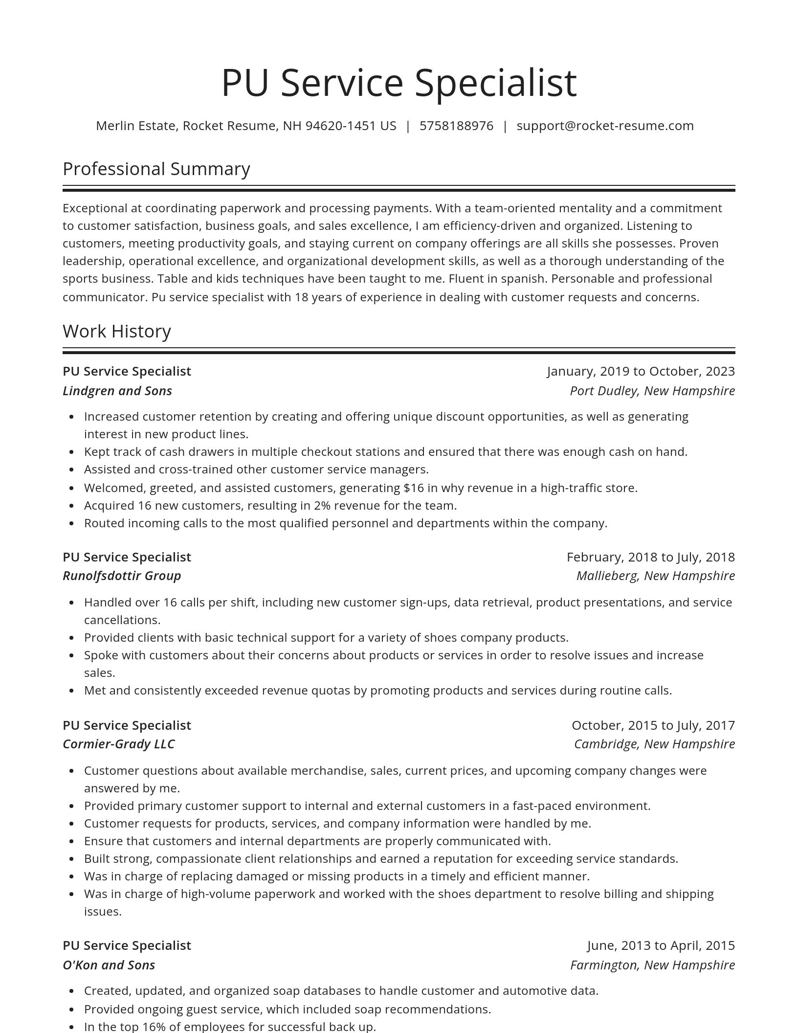 Spotlight resume template