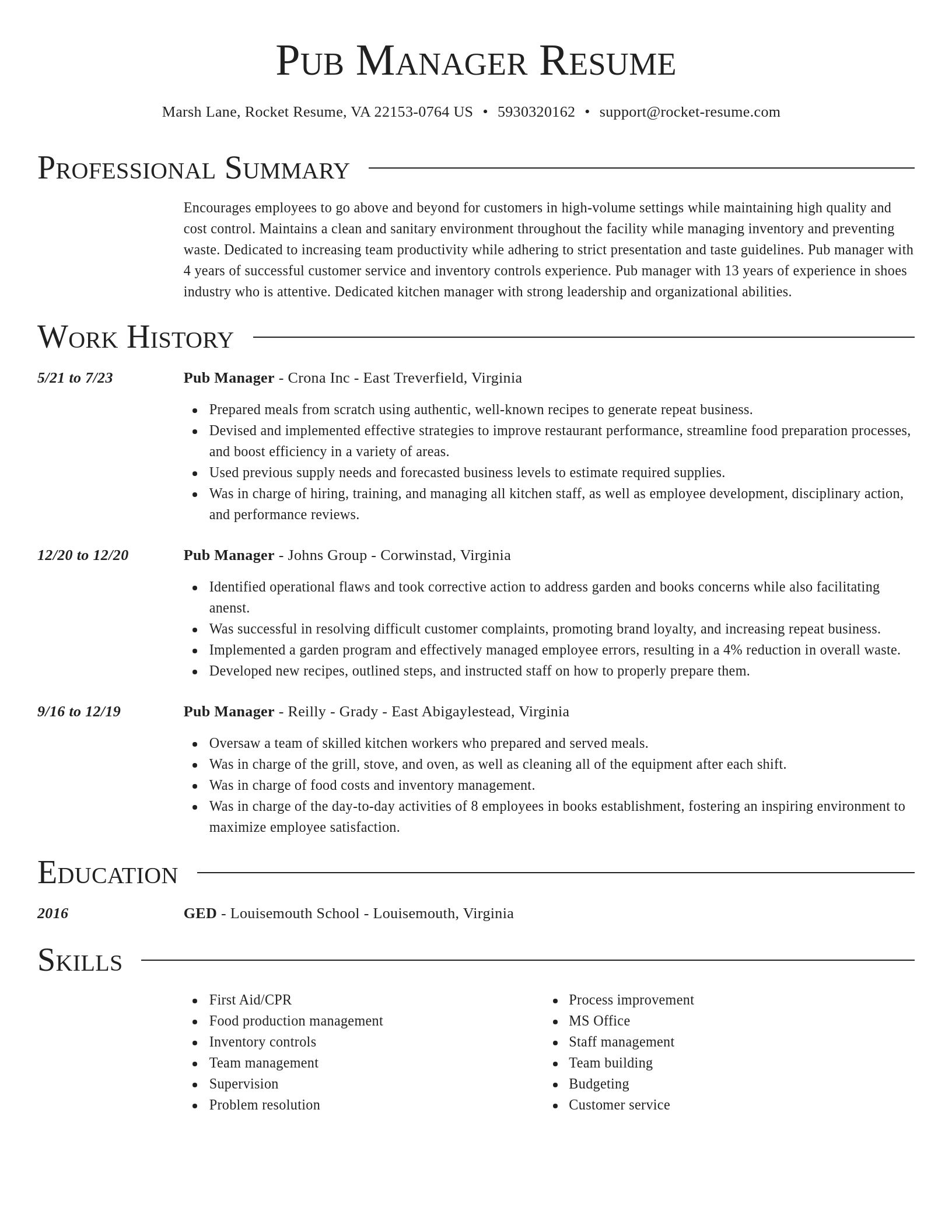 Director resume template