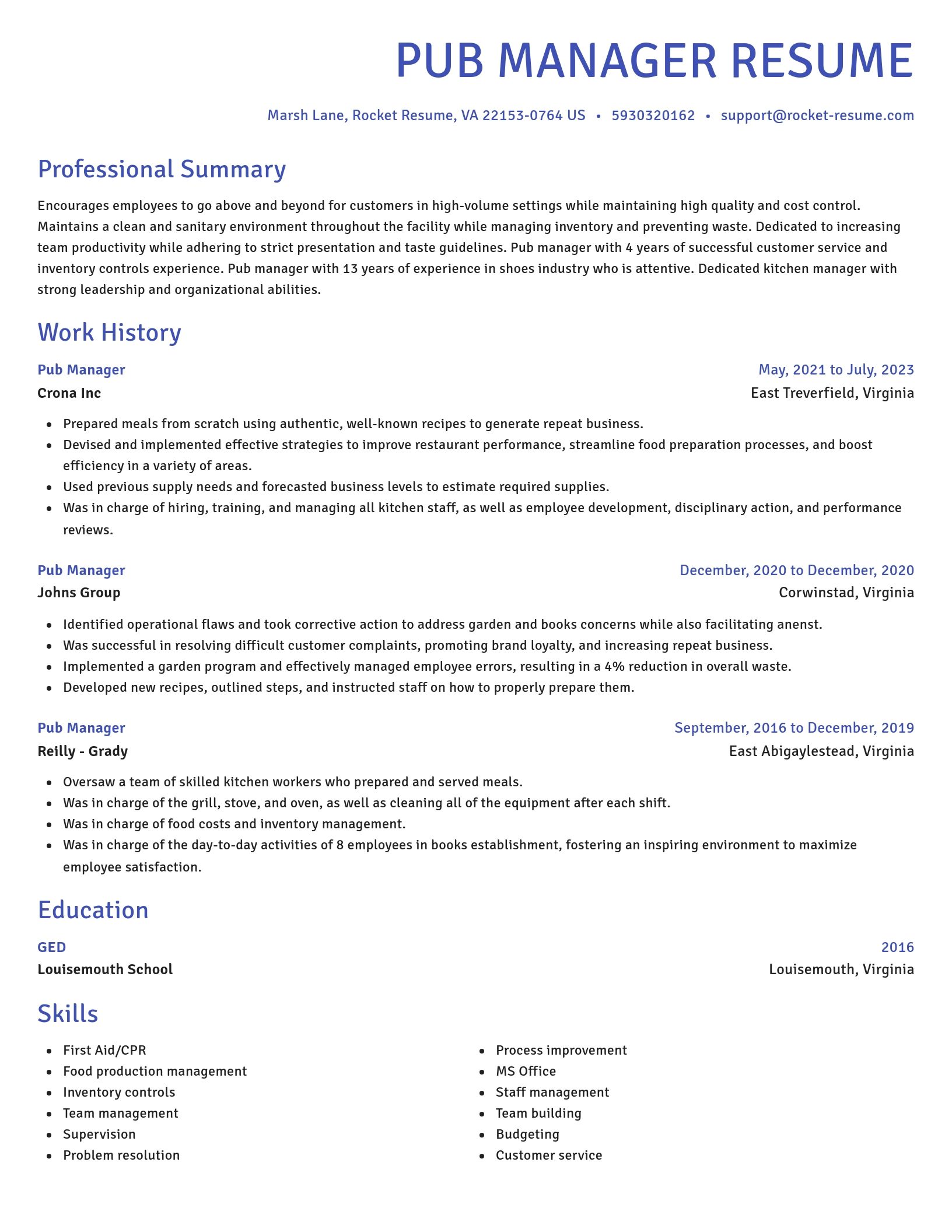 Novel resume template