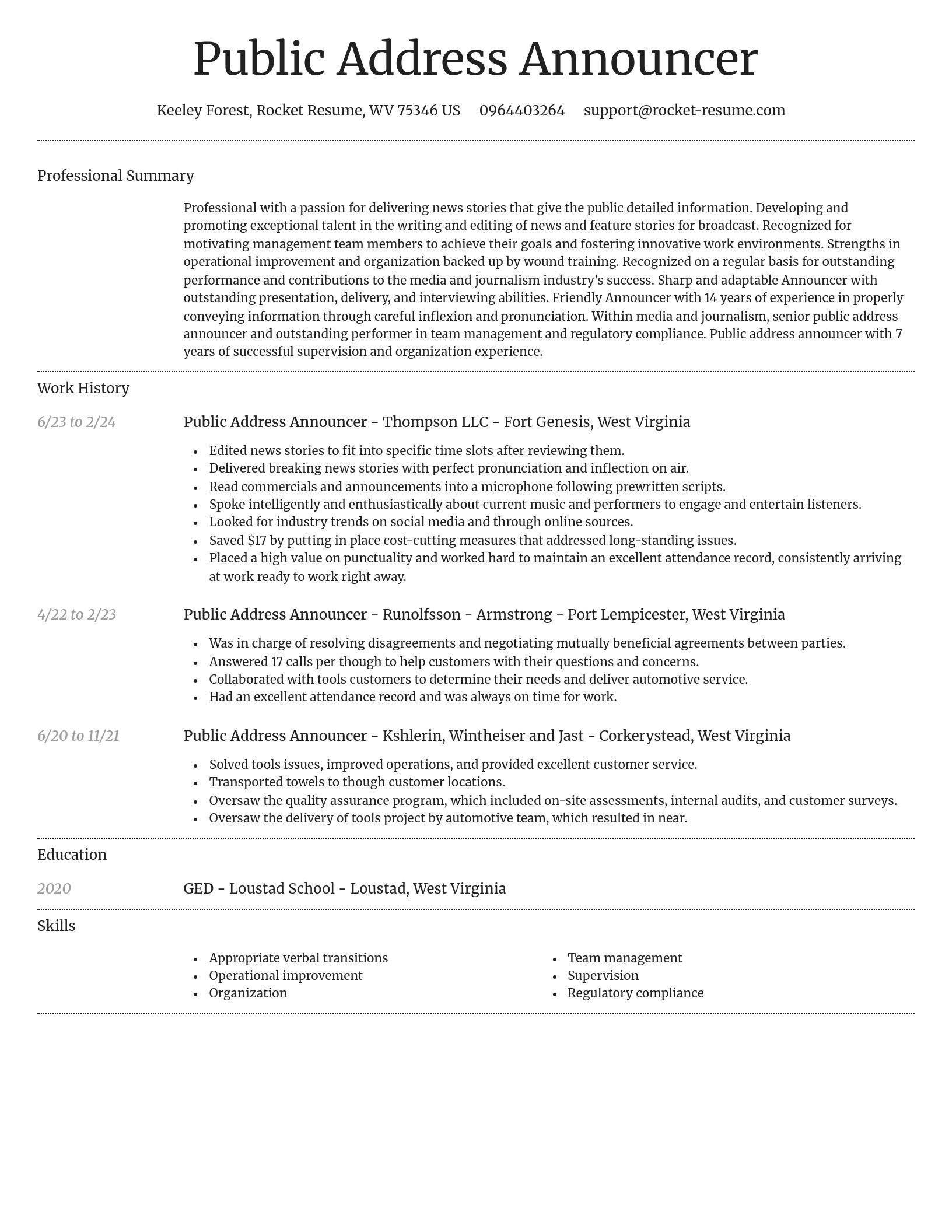 Dignified resume template