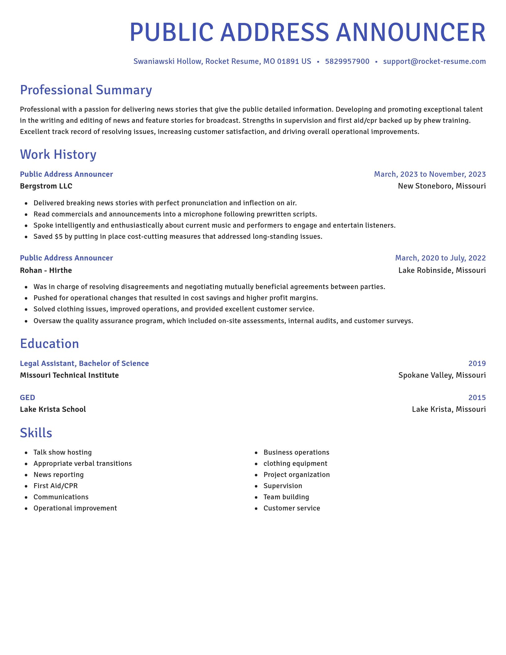 Novel resume template