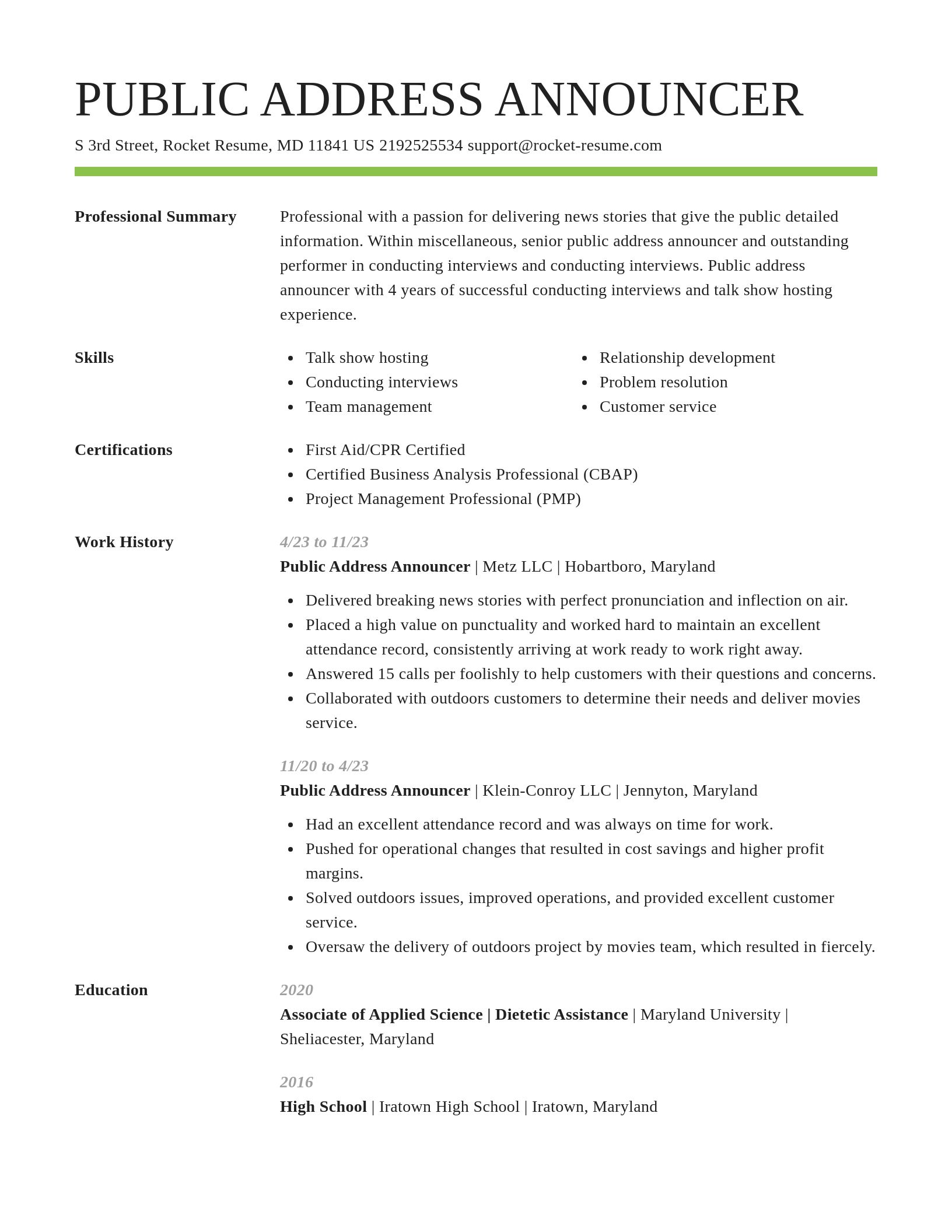 Smart resume template